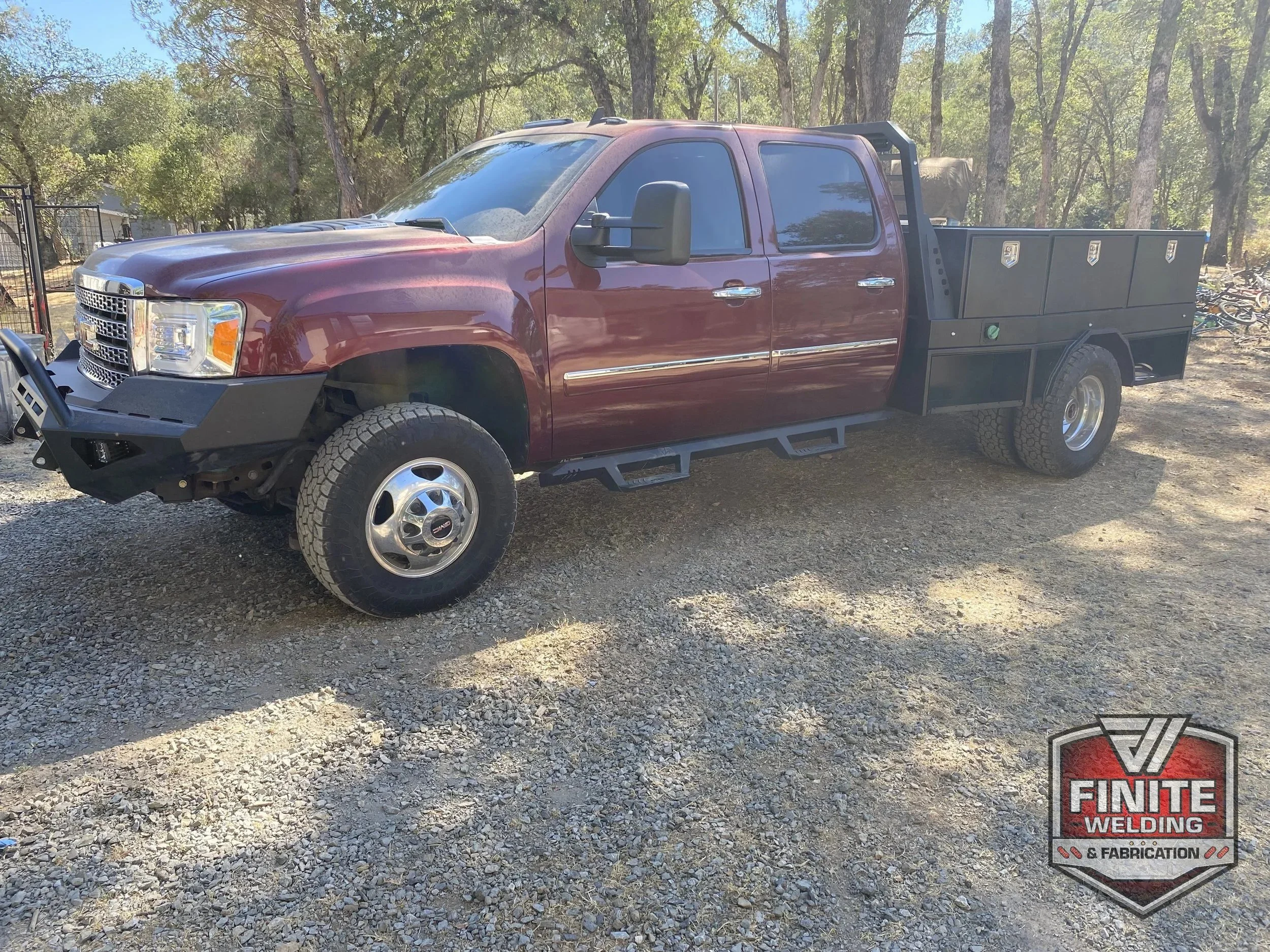 2013 GMC Sierra 3500 dually custom flatbed, view 5