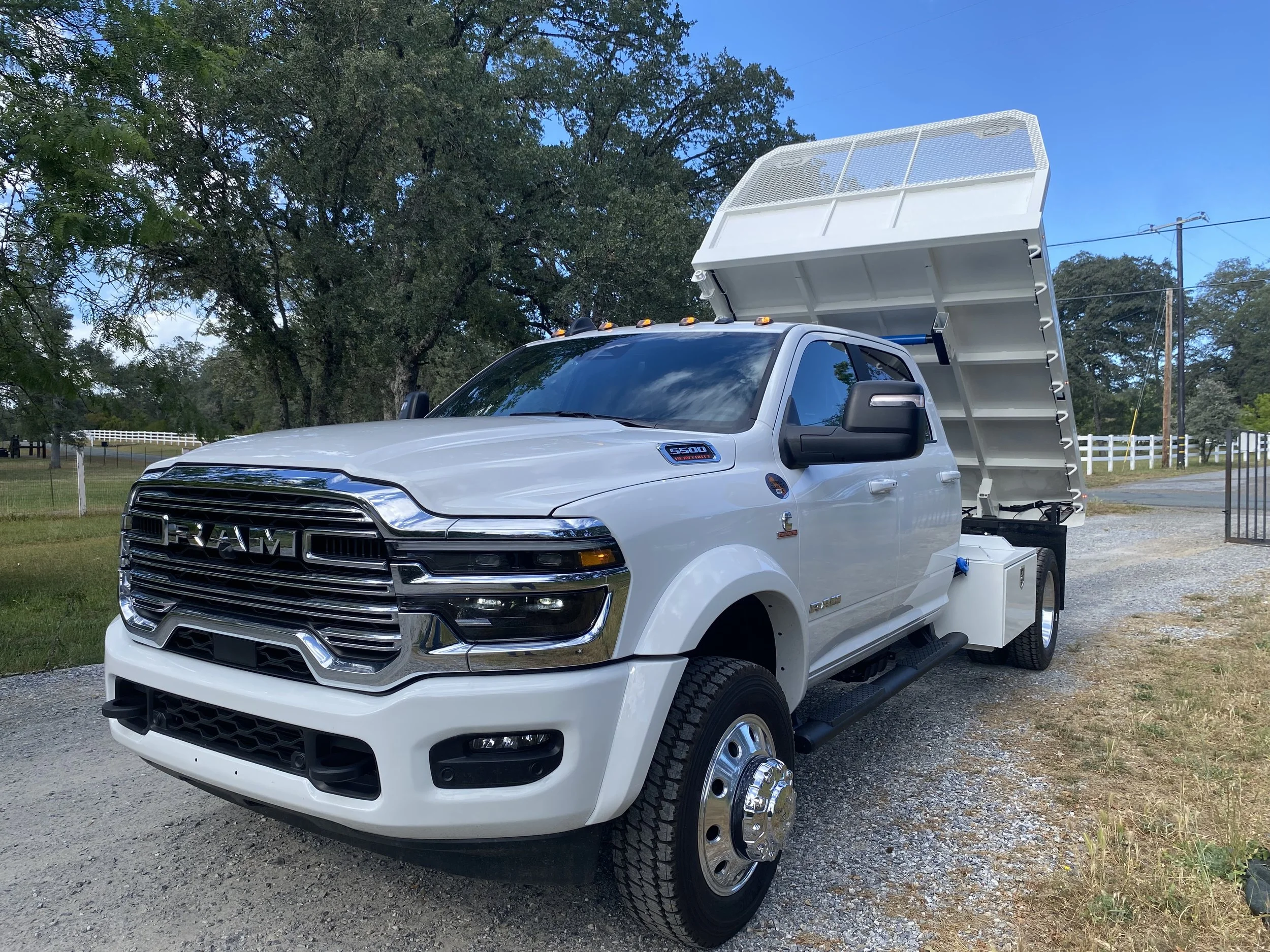 2026 Ram 5500 Dump Bed with (2) Underbody Boxes(18”x18”x36" Long Buyers 3 point latch Tool Box)