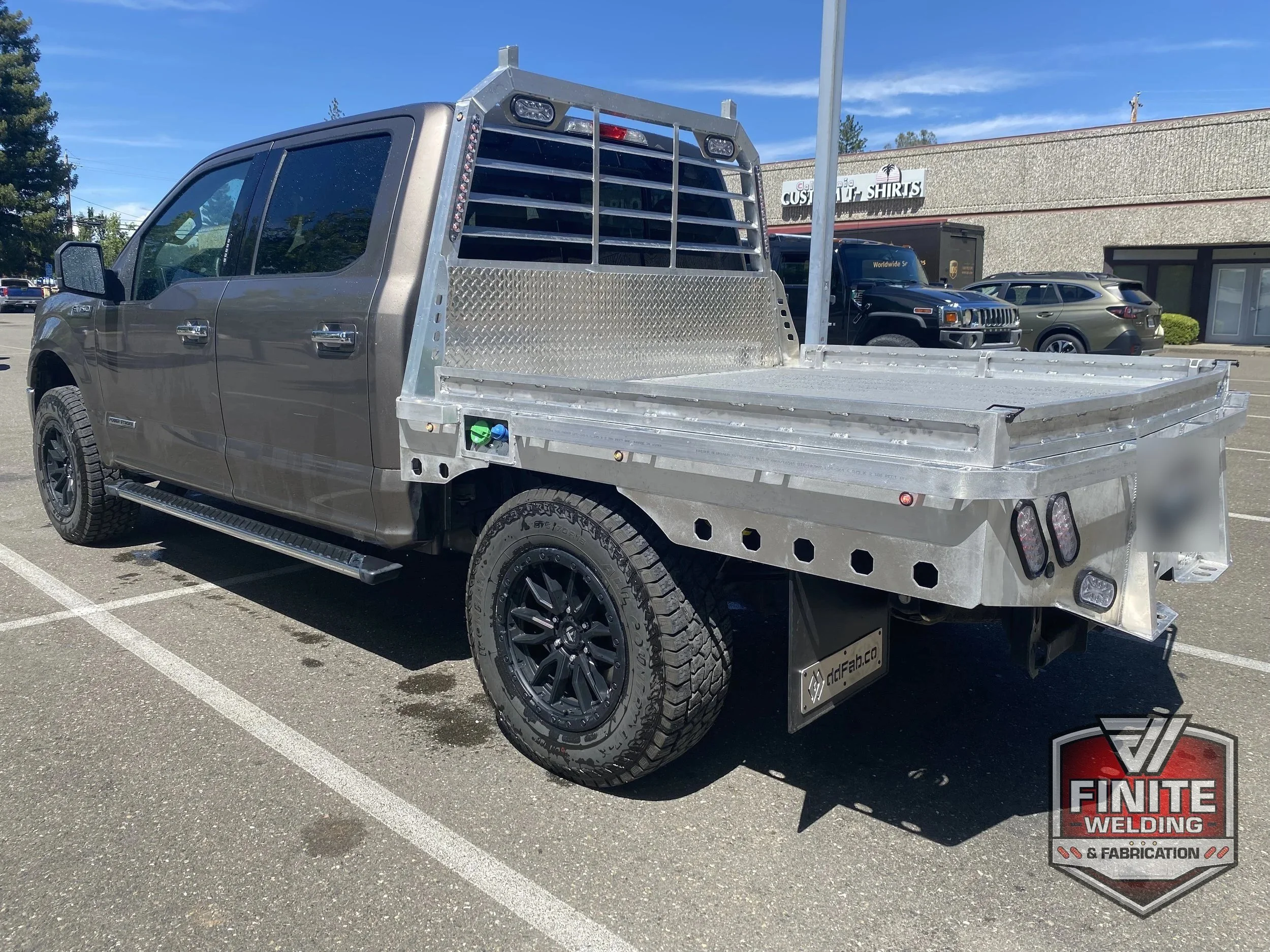 2019 Ford F-150 short bed aluminum flatbed with Trex deck, view 2