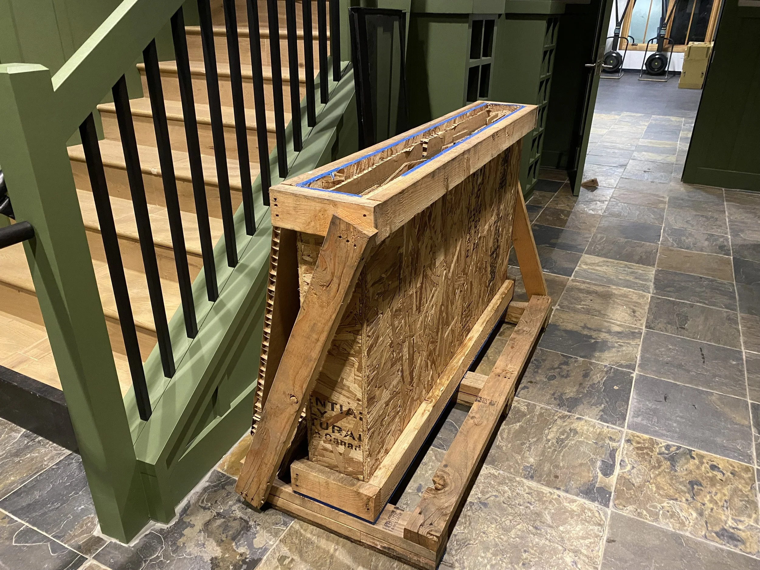 Reeded Glass in Crate