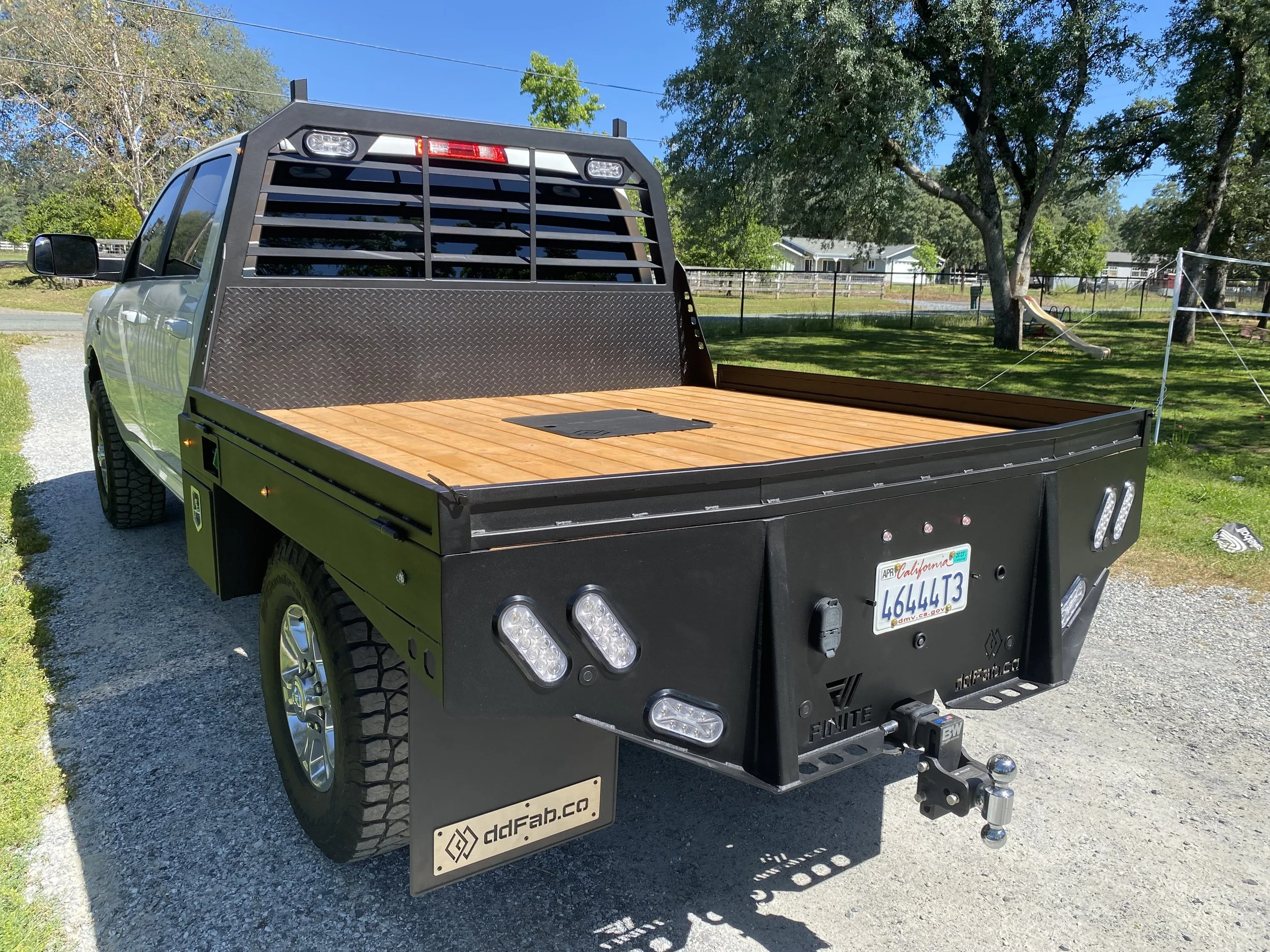 Short Bed SRW Steel Frame, Flat Black Powder Coat, Bed Rails, 18" Underbody Boxes