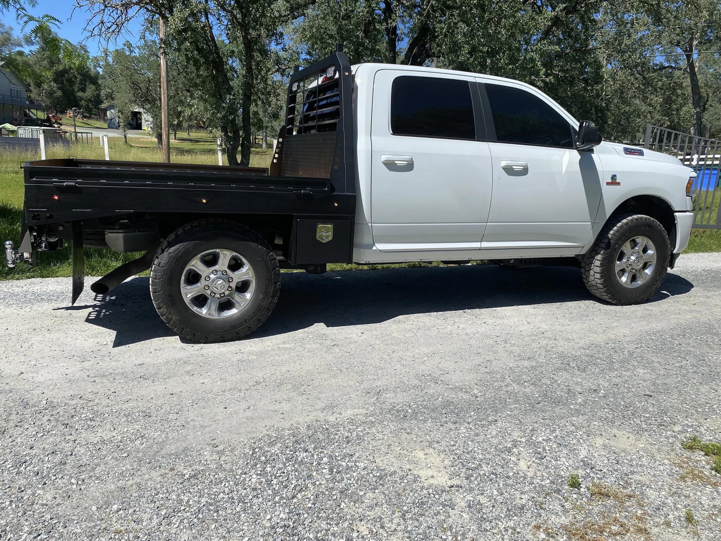 Short Bed SRW Steel Frame, Wood Deck, Flat Black Powder Coat, Bed Rails, 18" Underbody Toolboxes