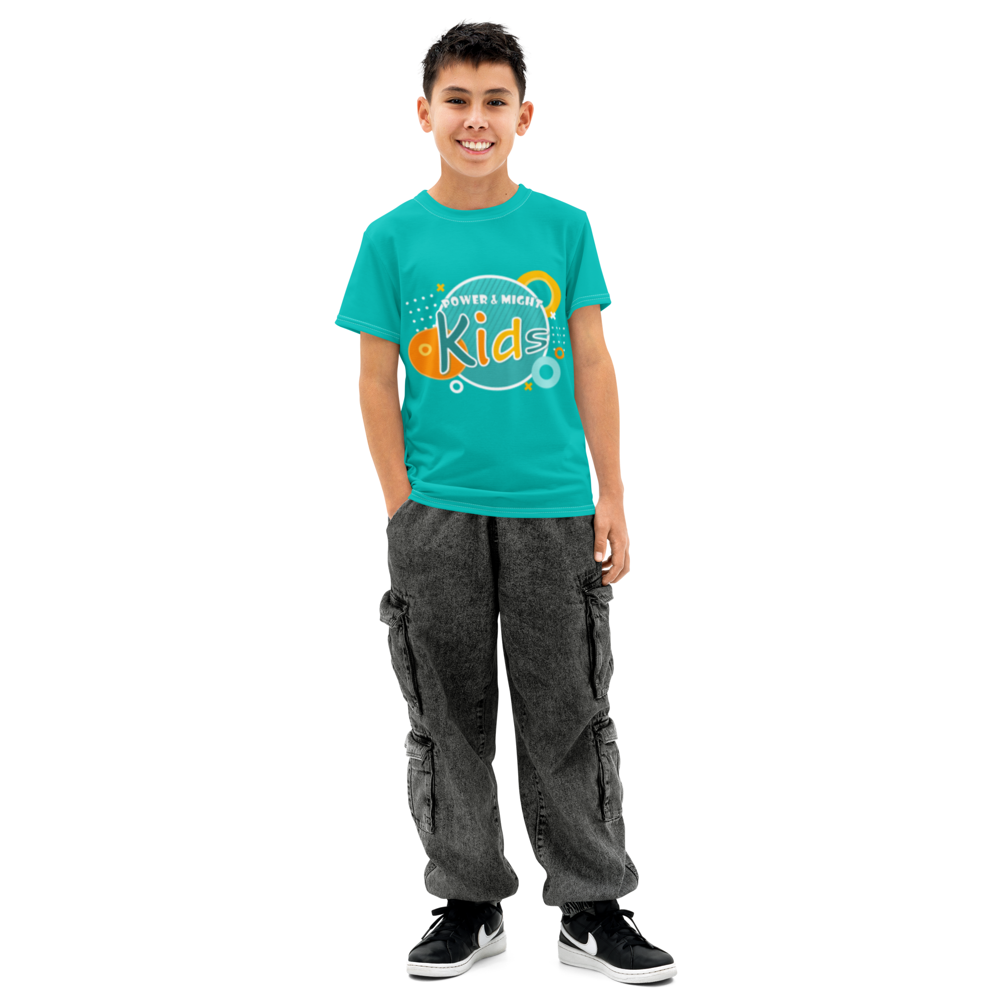 Power & Might Kids Teal T-shirt (8 to 20)