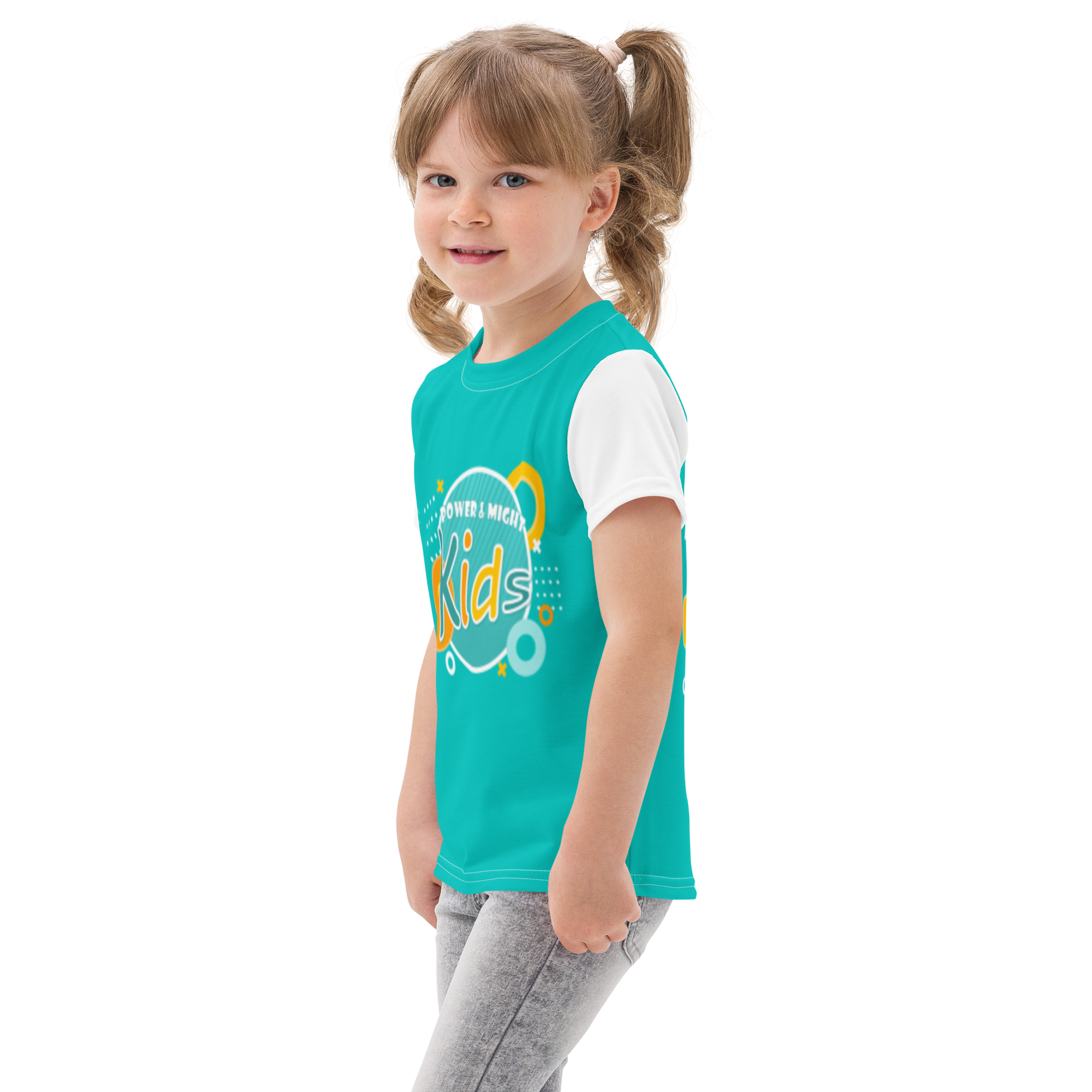 Power & Might Kids teal t-shirt (2T to 7)