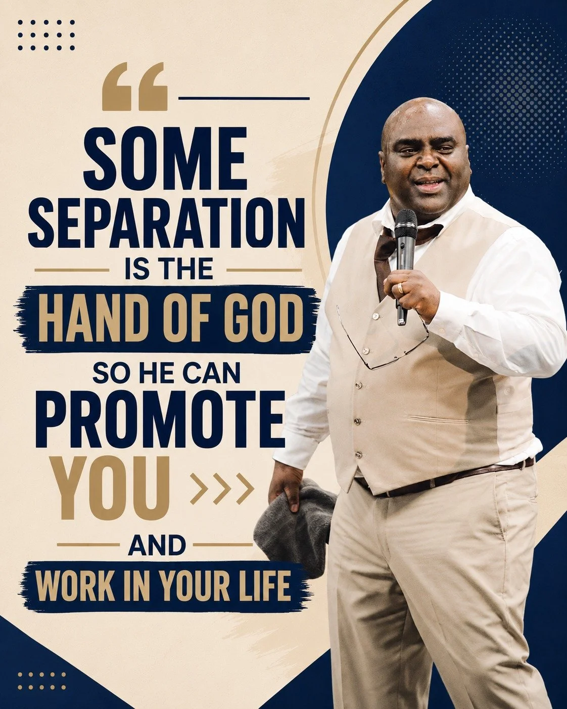 Some separation is the hand of God so He can promote you and work in your life.

That person who walked away. That season that ended. That door that closed. You didn't lose anything God didn't allow. Because sometimes God has to clear the room before