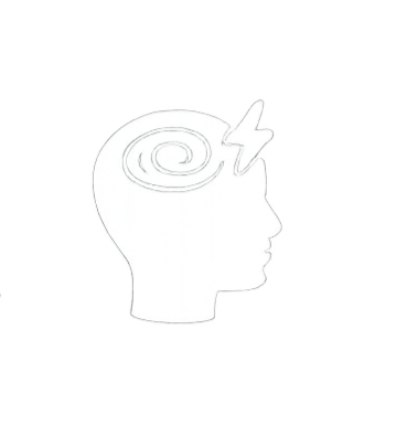 head symbol with lines above head indicating stress