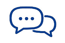 Two speech bubbles, one overlapping the other.