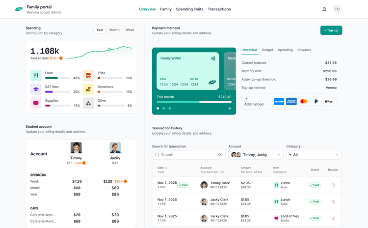 Family Portal and Payments