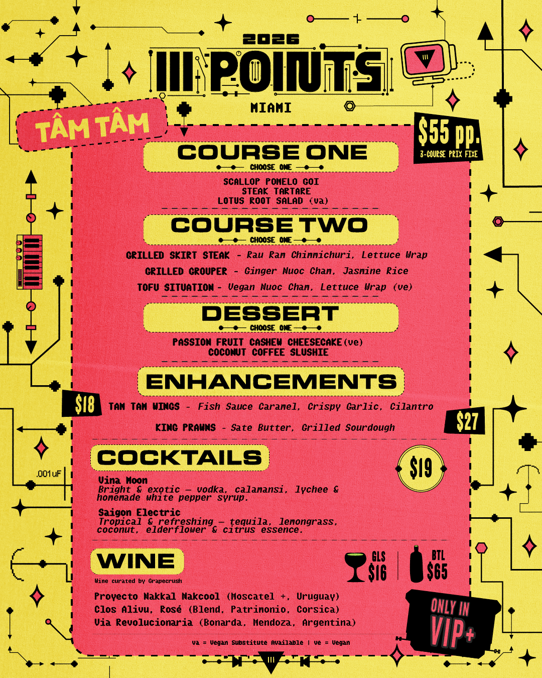 Tâm Tâm III Points VIP+ menu