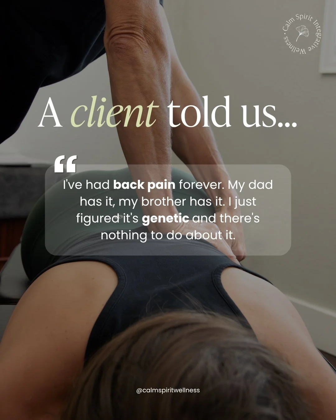 "My dad has it. My brother has it. I guess it's just a family thing at this point." 🍂

We hear a version of this more than you'd think. Low back pain that's been around so long it stopped feeling like a problem and started feeling like a p