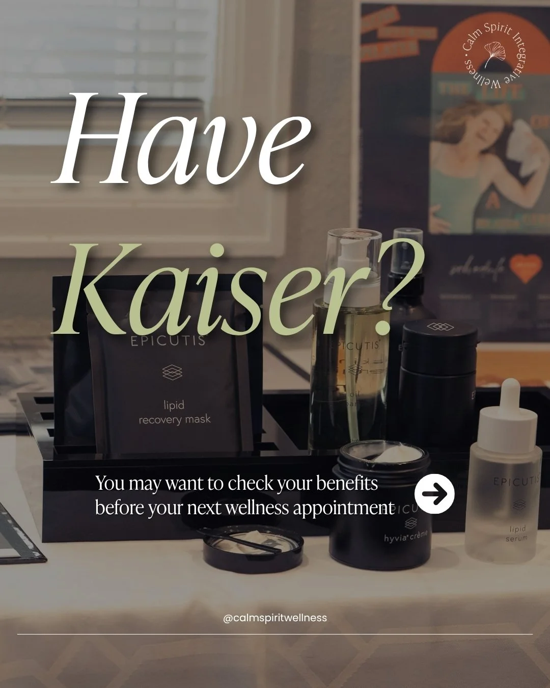 We've heard this more than once:

"I've been coming here for acupuncture... I didn't know I could come here for chiropractic too."

Calm Spirit is in-network with Kaiser for acupuncture, massage and chiropractic.

Your individual benefits a