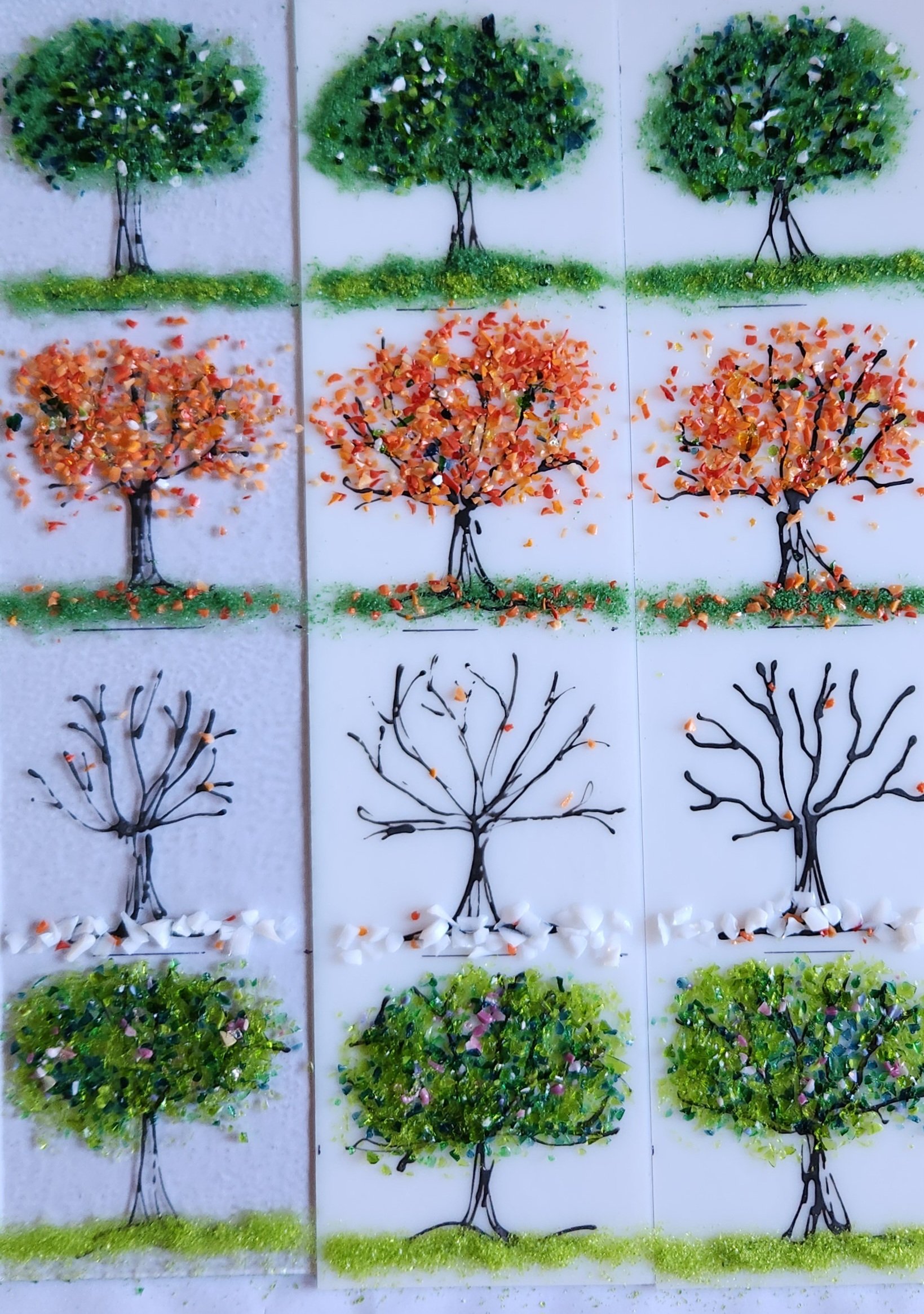 Fused Glass 4 Season Panel