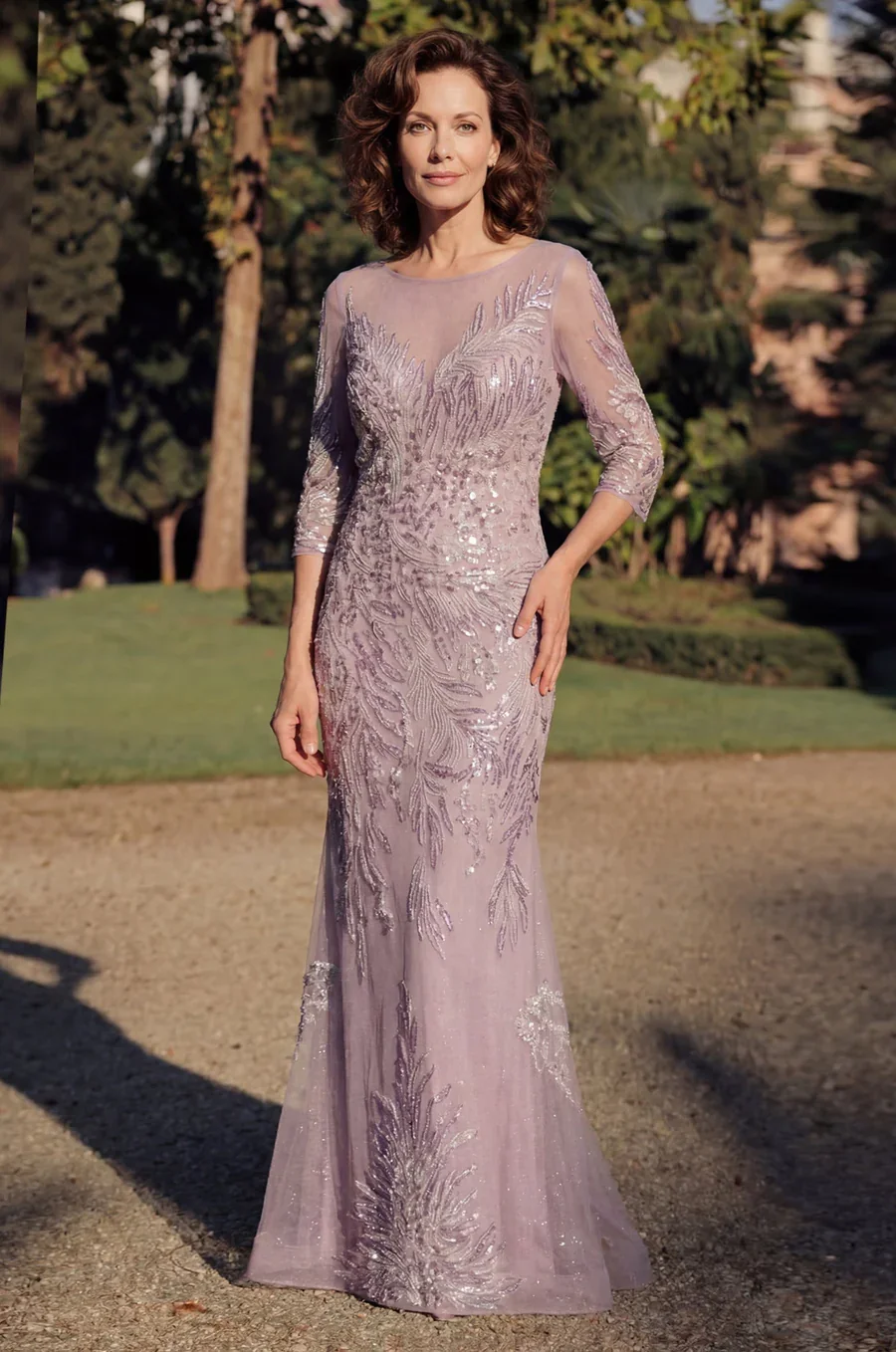 Lavender Elegance Sequin Gown