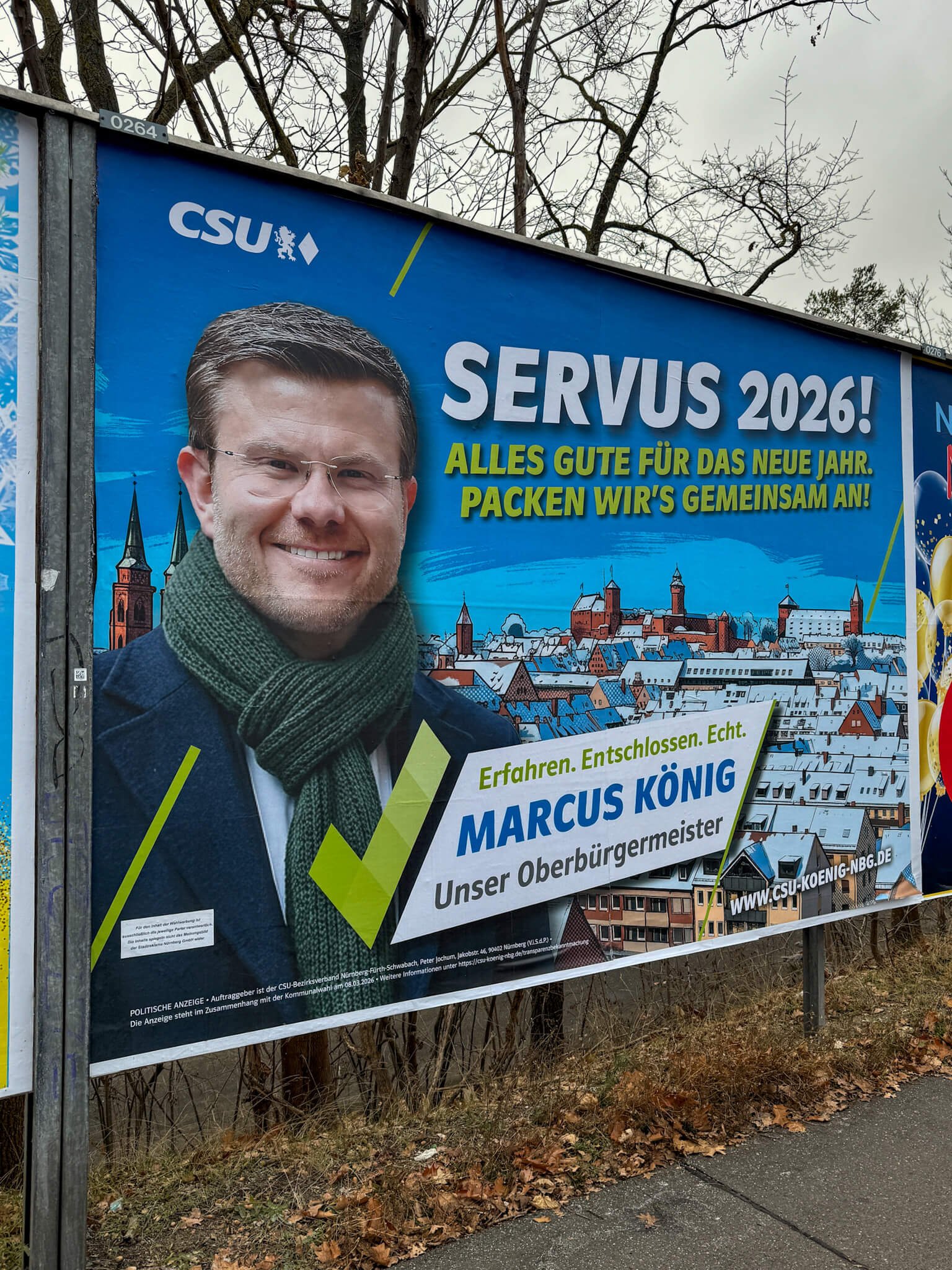 Marcus König CSU Oberbürgermeister Nürnberg Plakat 2026 Servus 2026 Packen wir es an