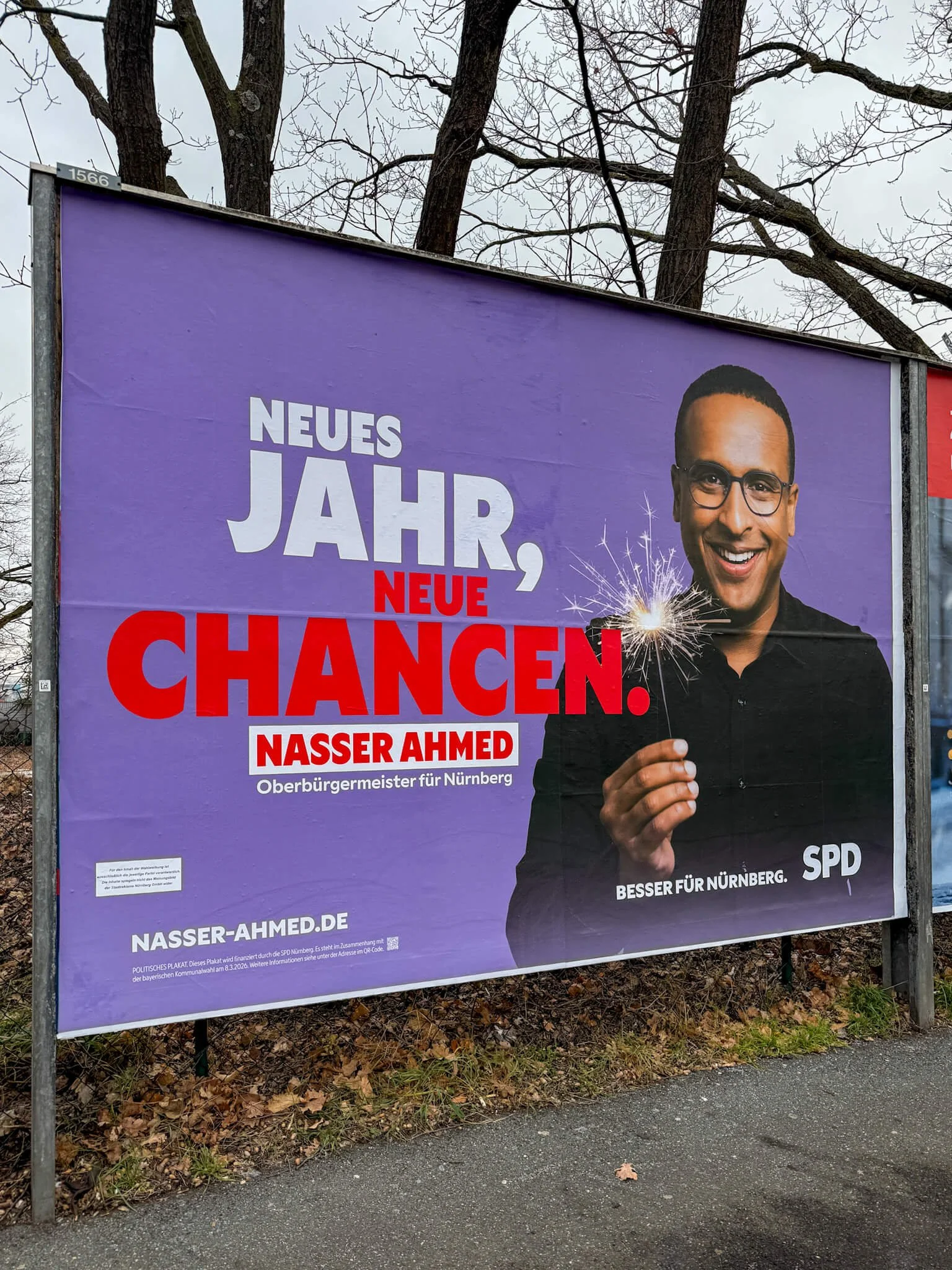Nasser Ahmed SPD Wahlplakat Nürnberg 2026 Neues Jahr neue Chancen