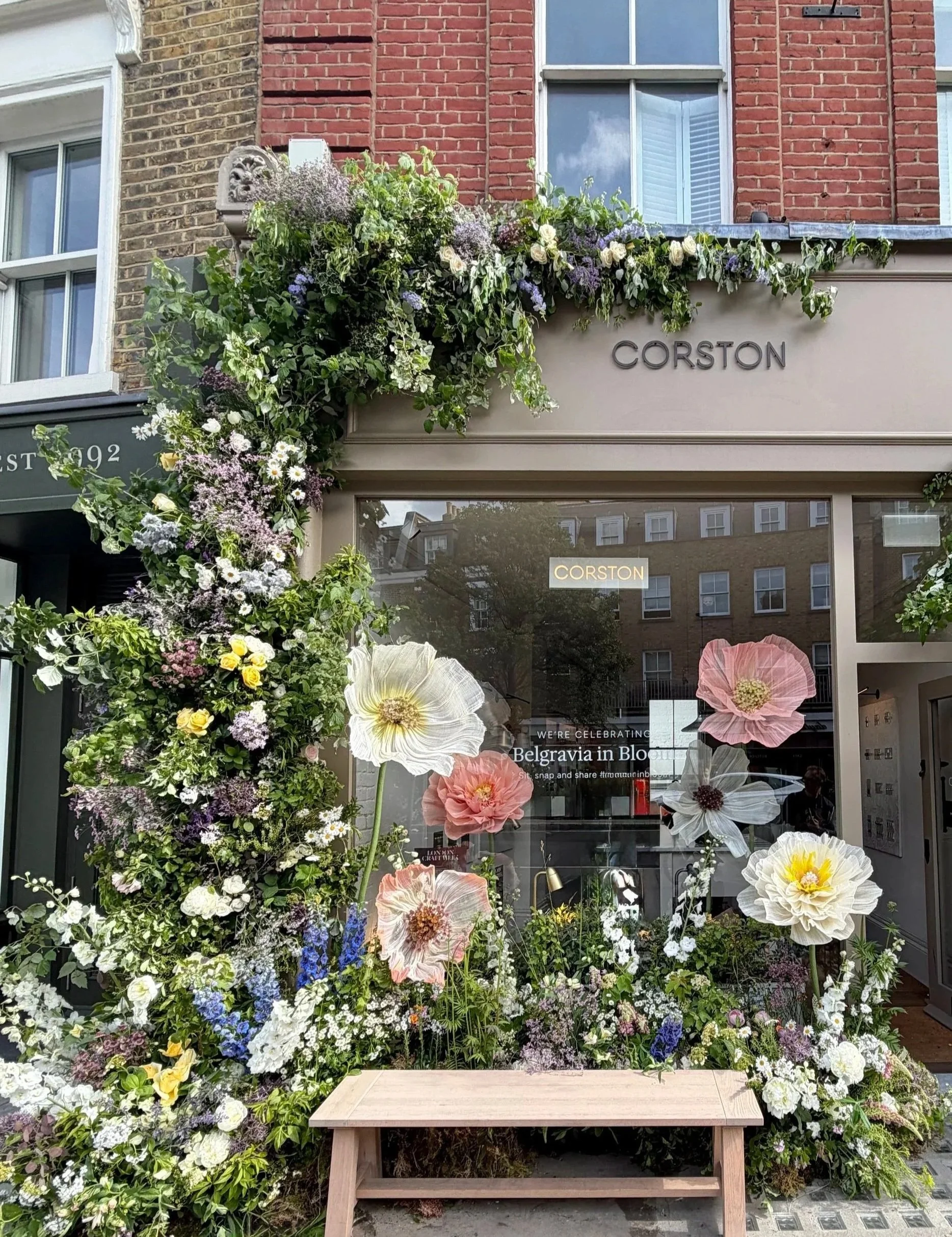 Floral installation for a shopfront in London