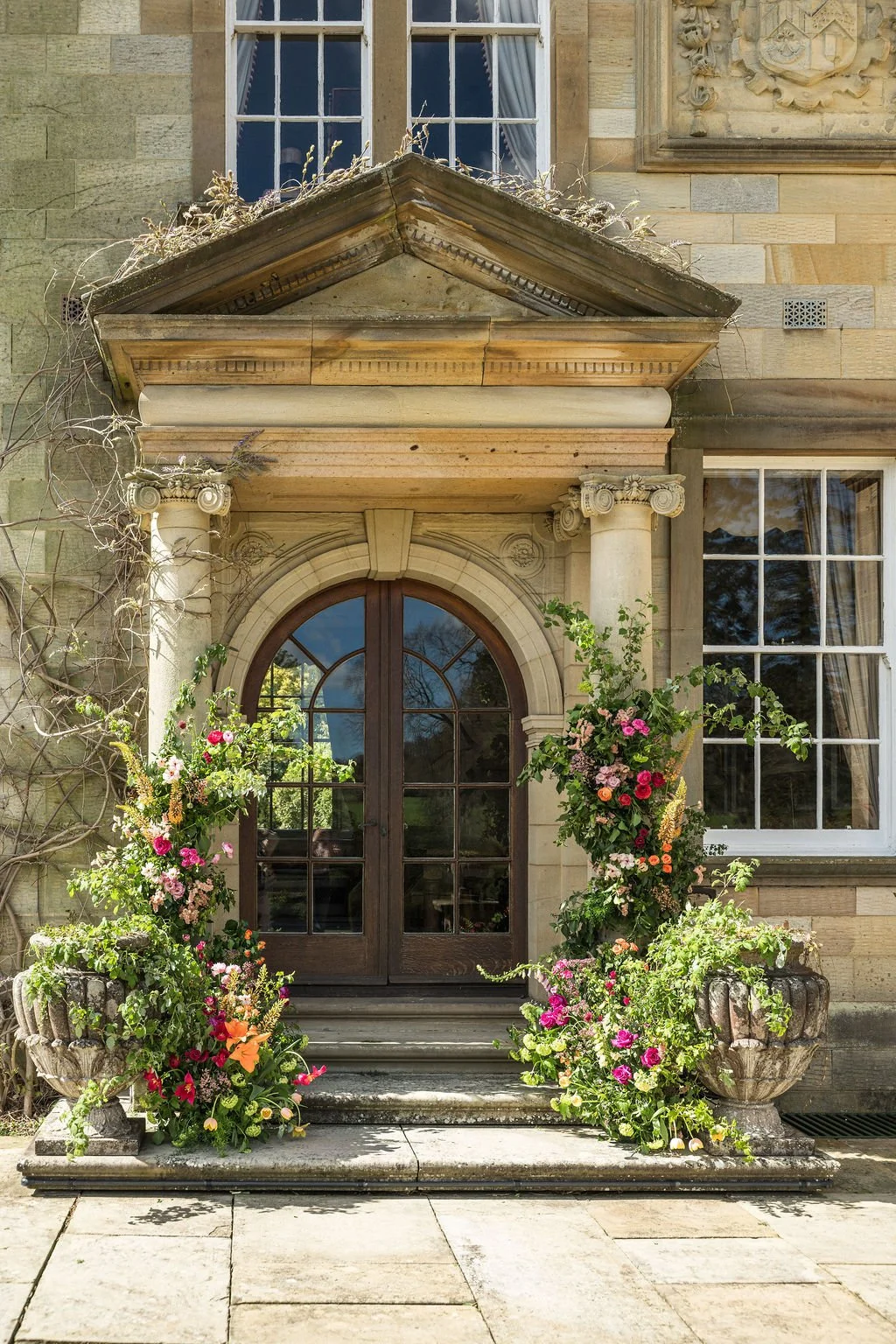 Ceremony archway flowers at Egton Manor Yorkshire