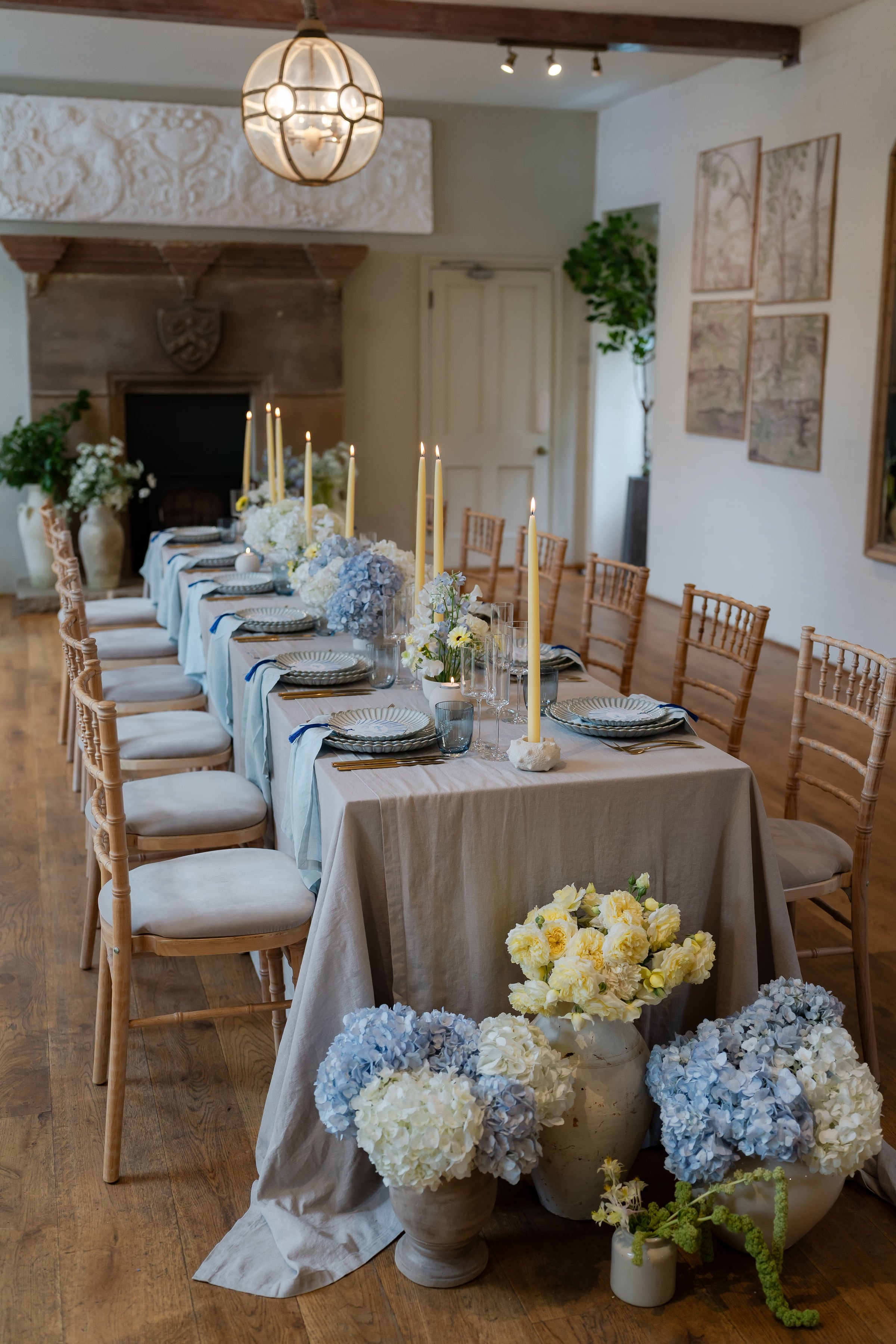 North Yorkshire wedding reception flowers