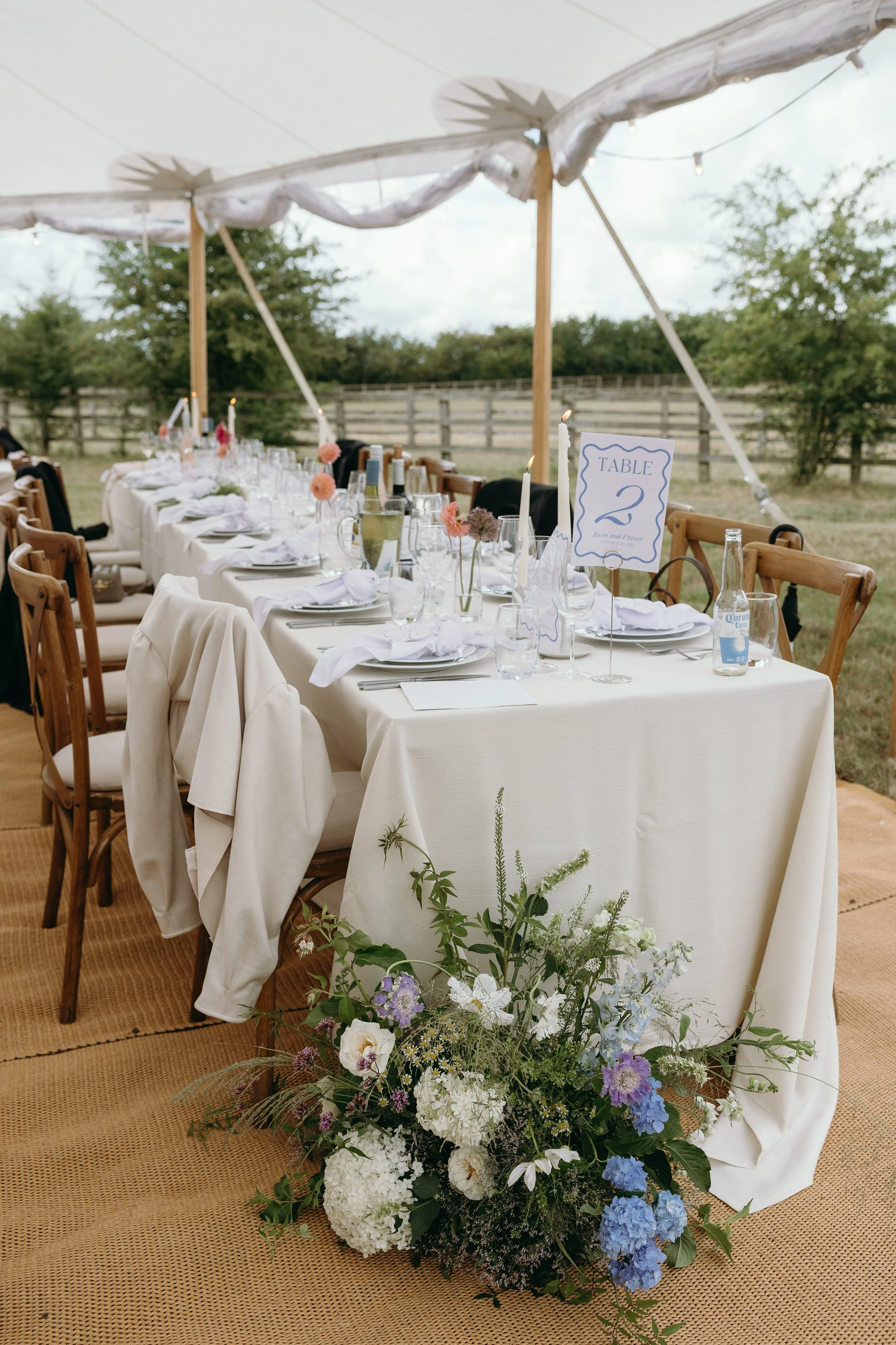 Wedding table flowers Yorkshire