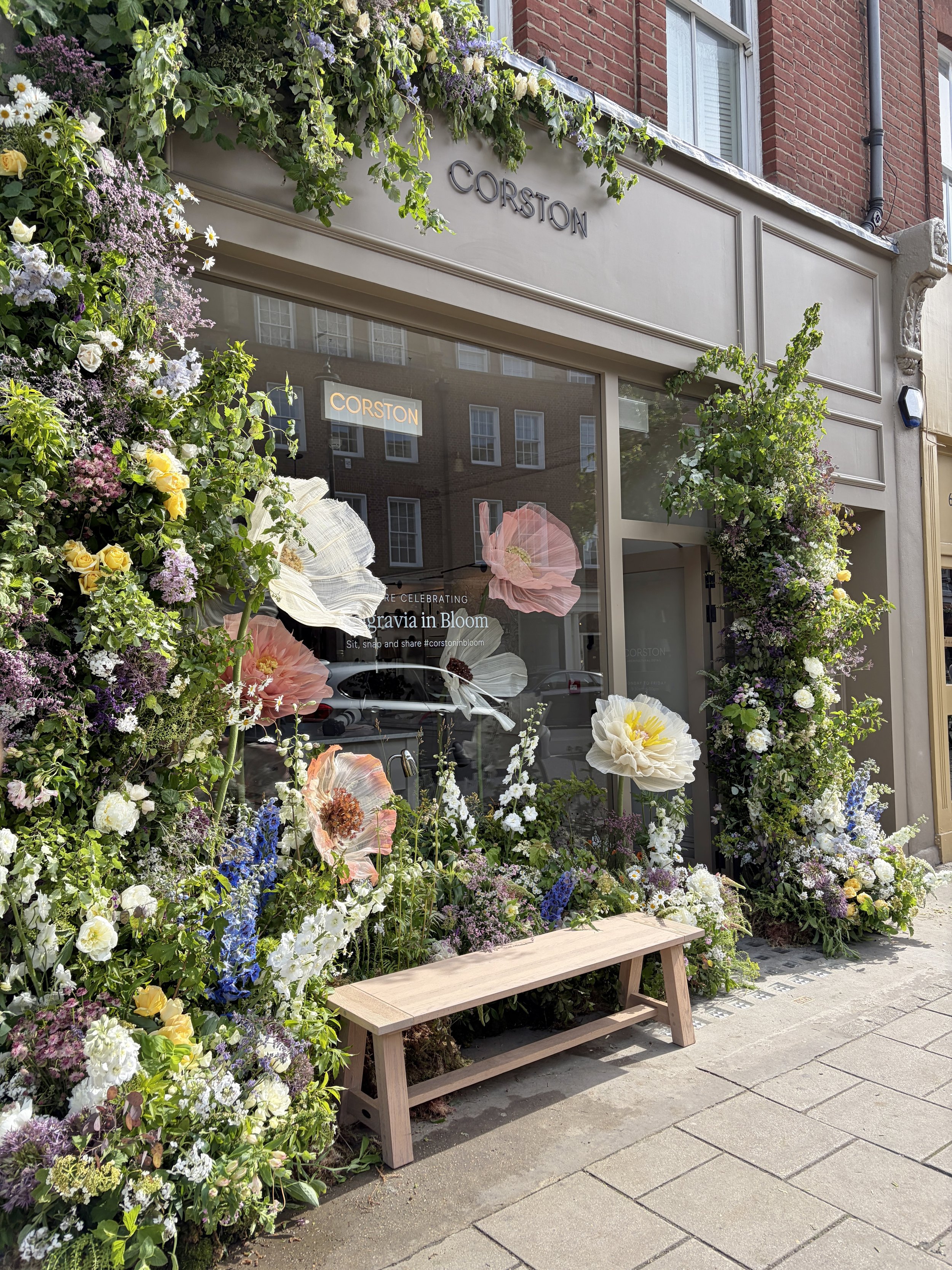 Floral installation for Corston Architectural Detail Pimlico