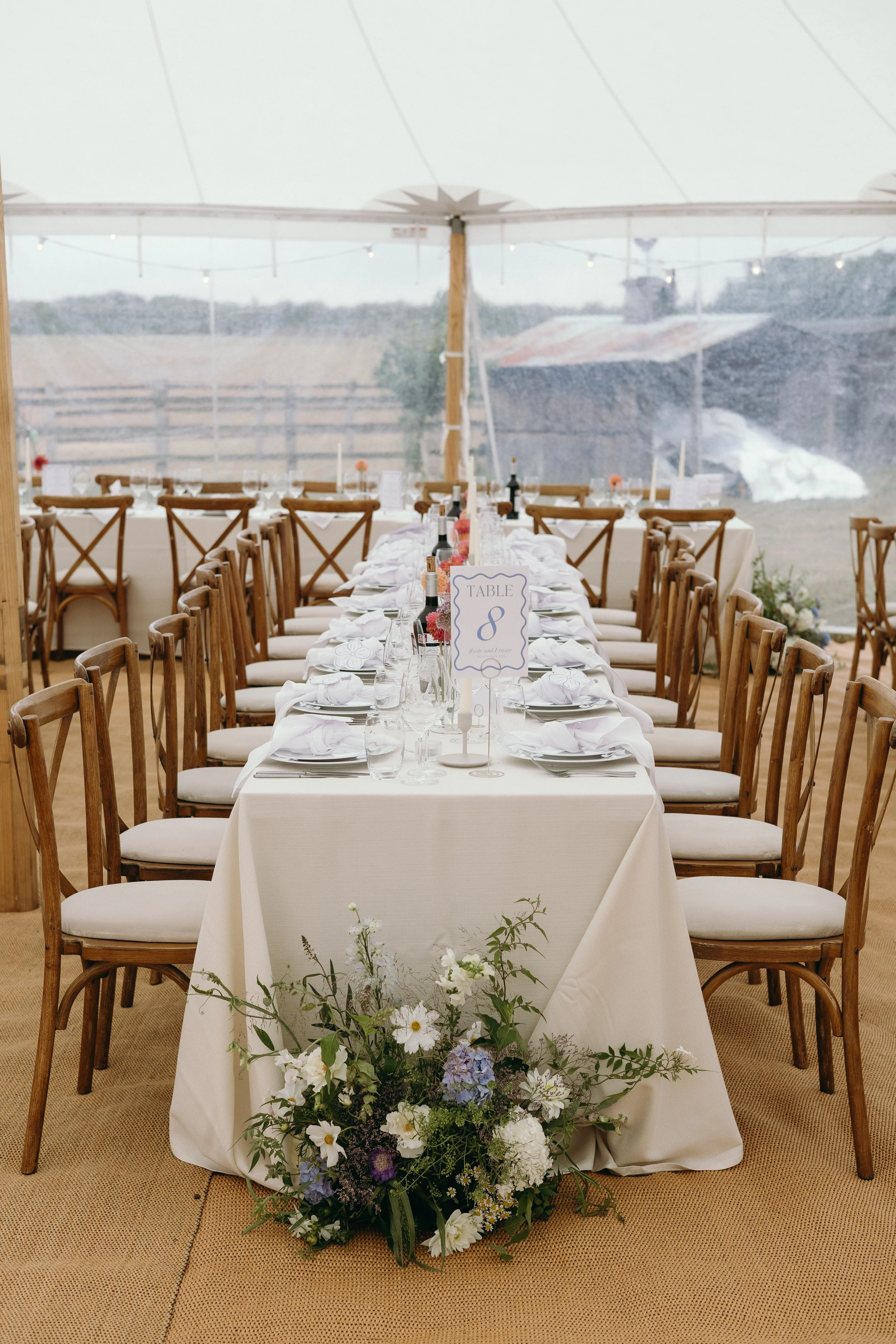 Wedding table flowers Yorkshire
