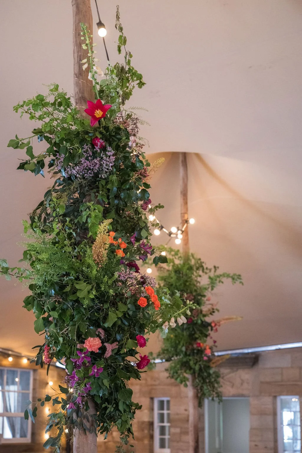 Marquee pole flowers in Yorkshire