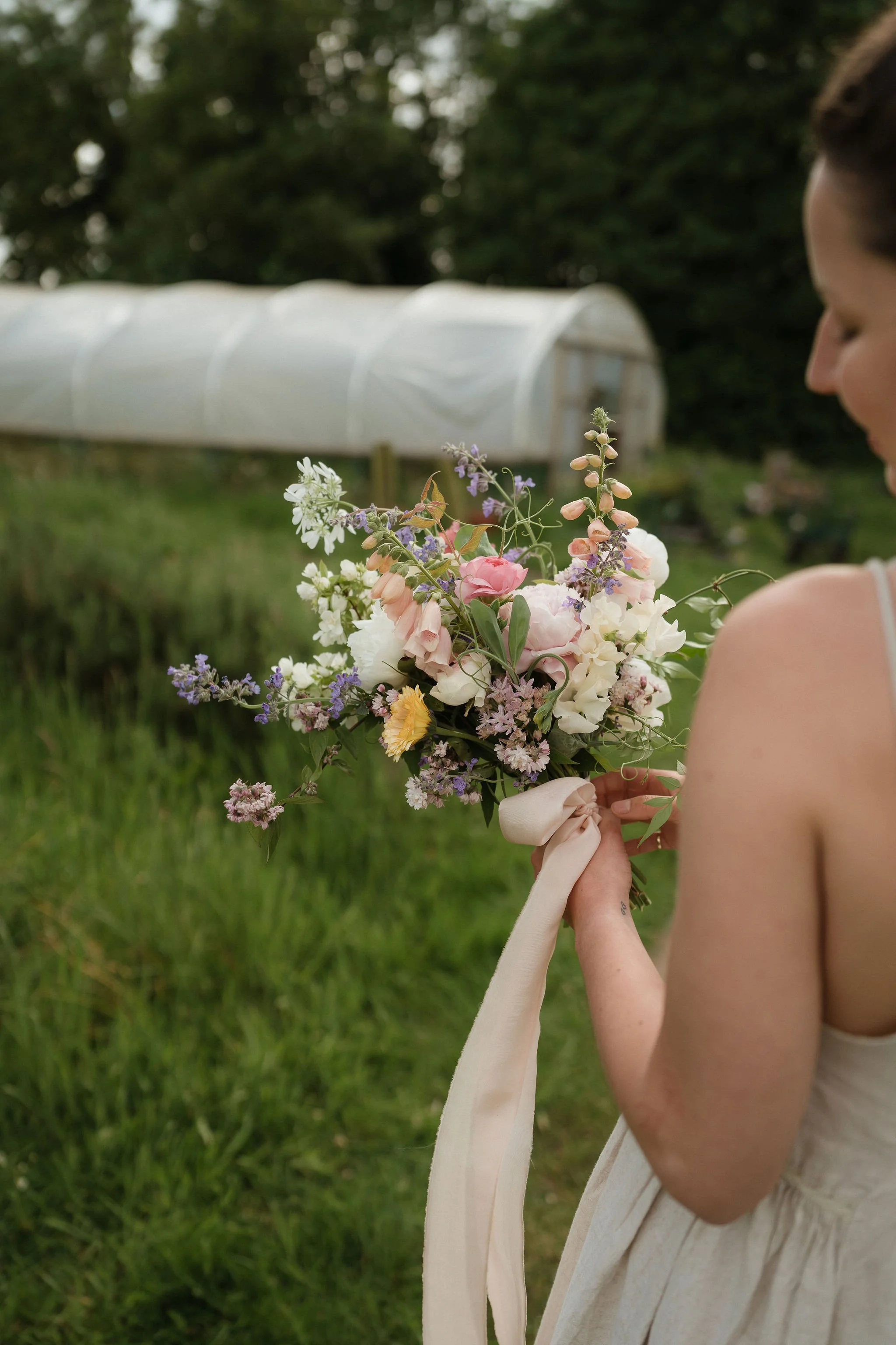Wild and natural bridal bouquet in Yorkshire