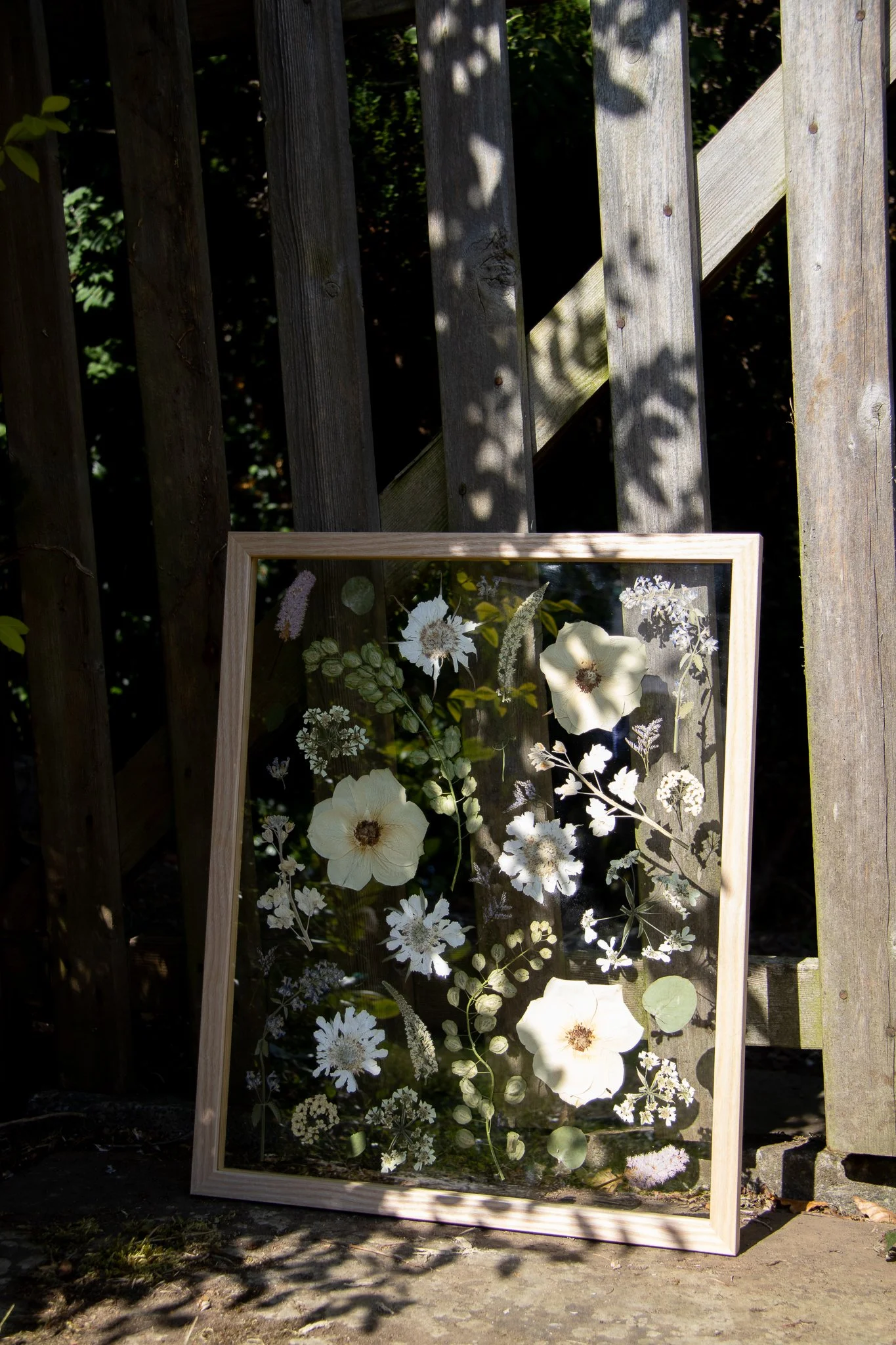 Framed wedding flowers