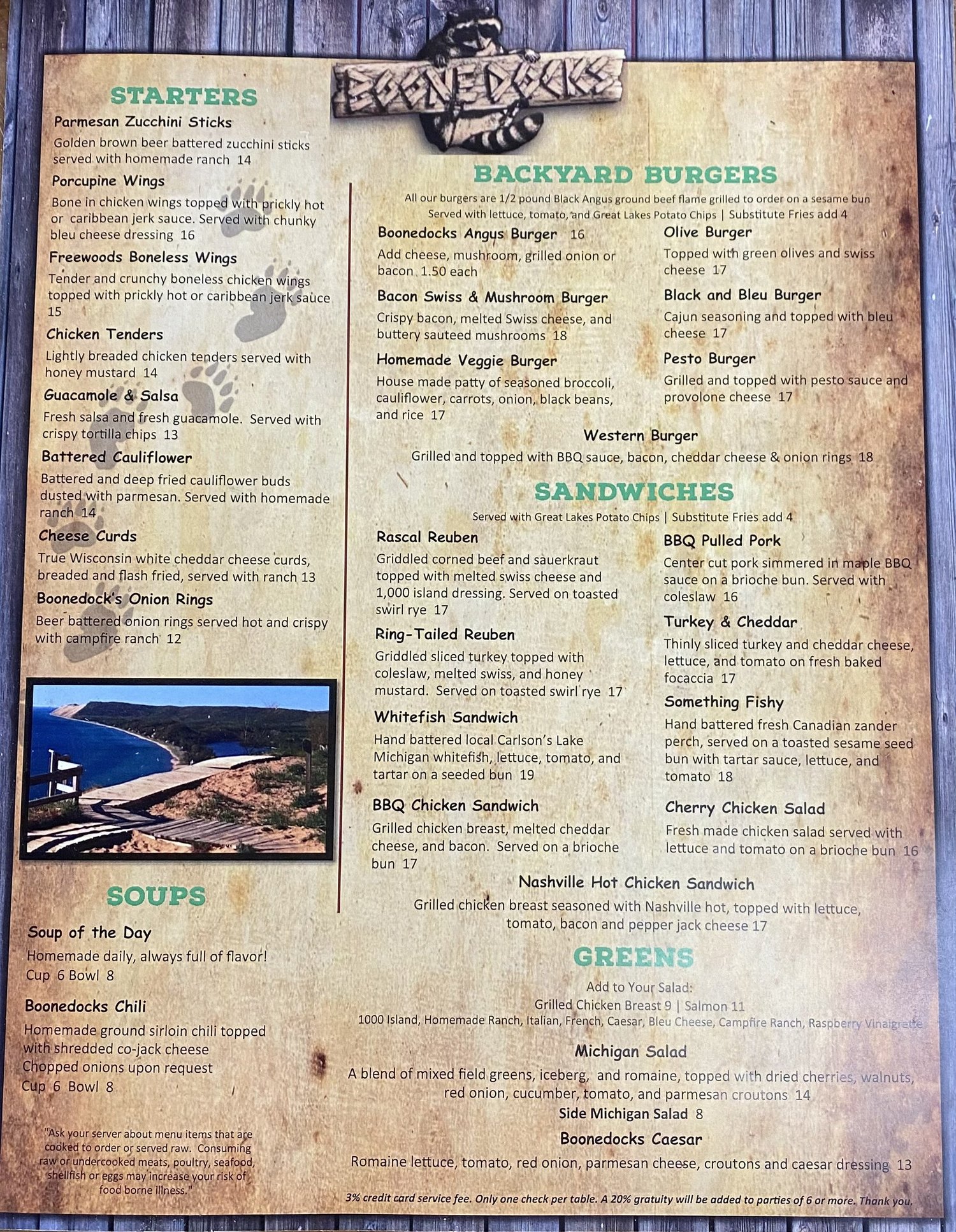 Menu — Boonedocks