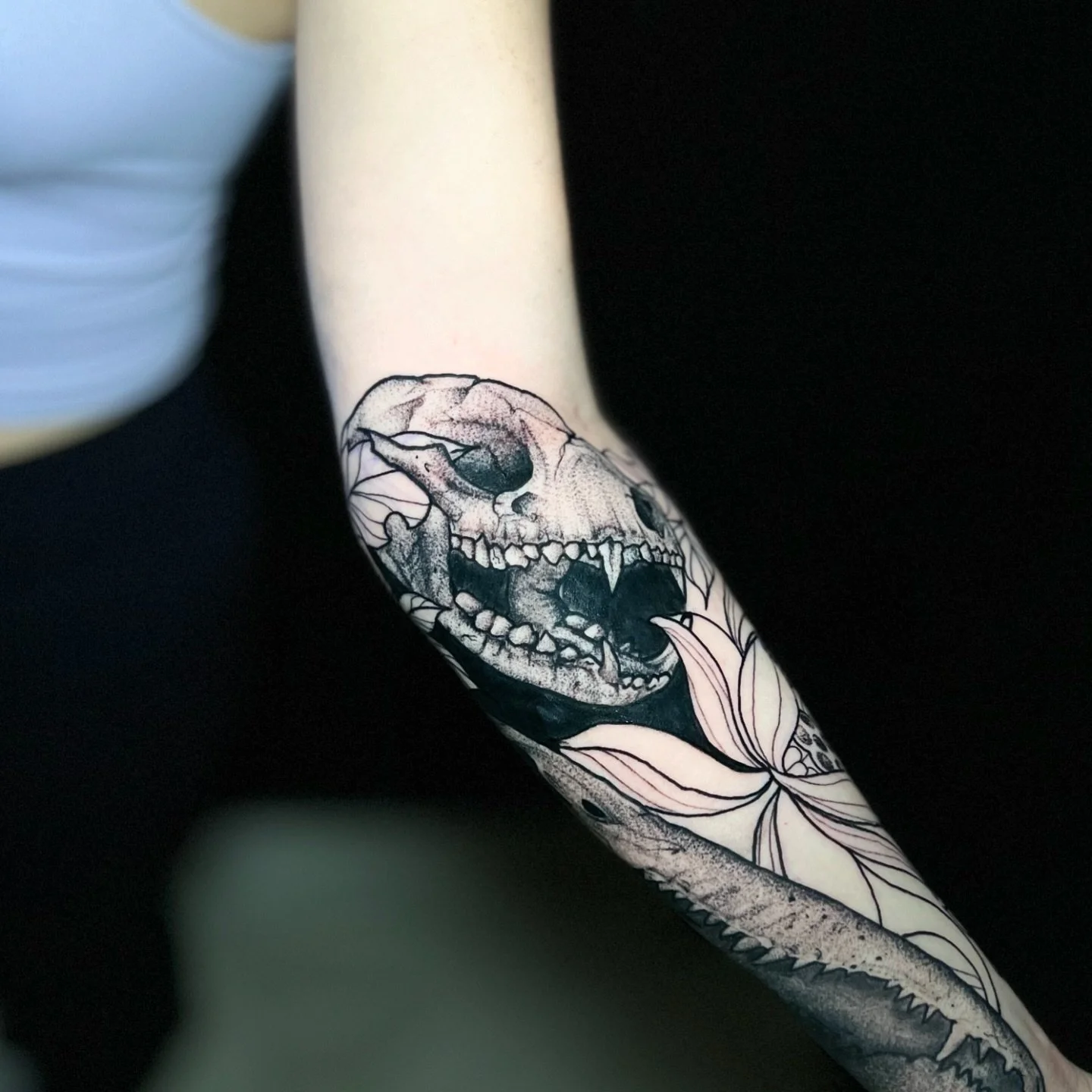 Raccoon skull! I can&rsquo;t wait to work on this sleeve some more
#fernandinabeach #tattooshop #ameliaisland #smallbusiness