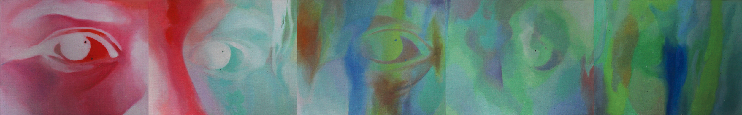 Dissolve,
Oil on Canvas on Multiple Panels, 8" x 50", 2025