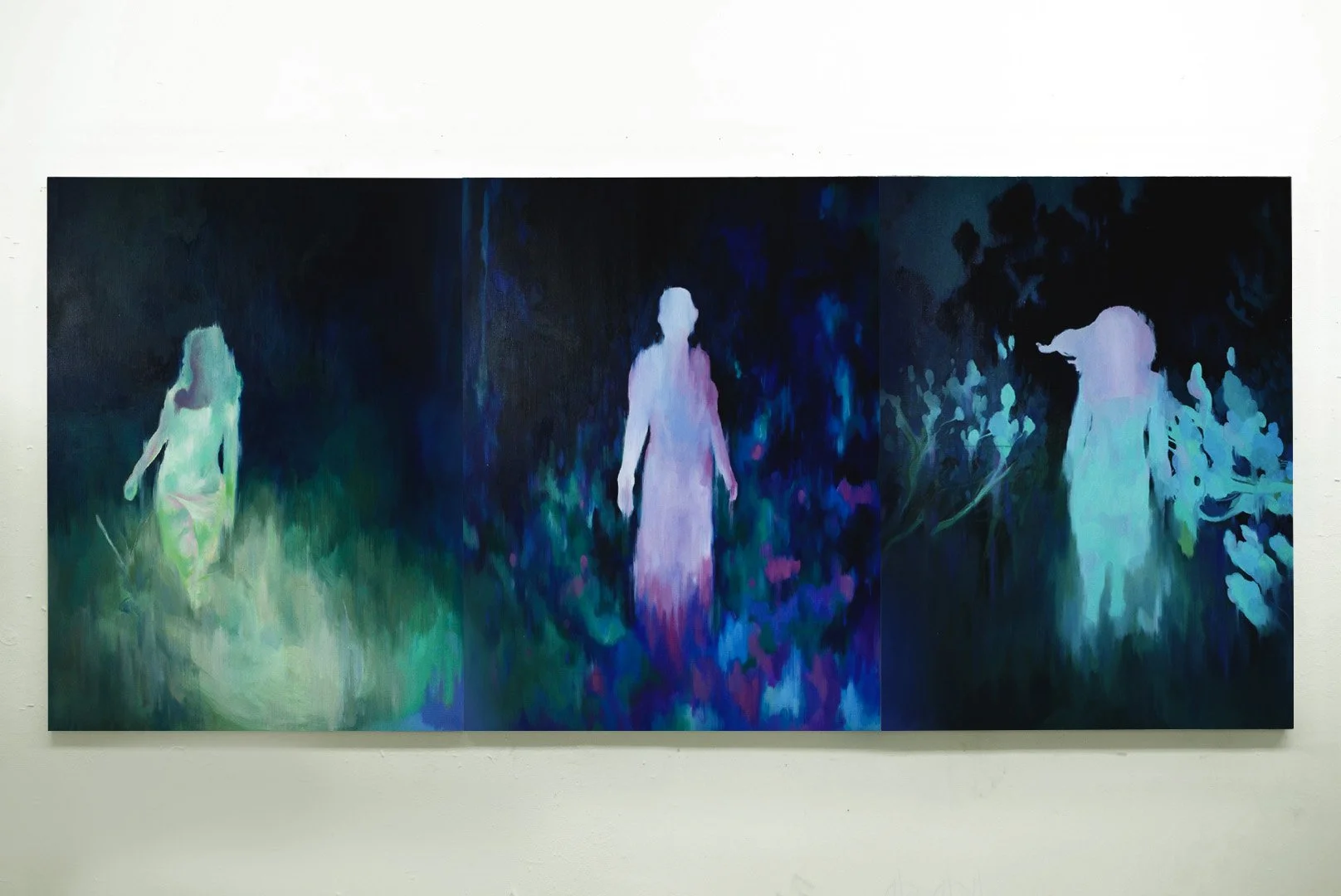 Here,
Oil on Canvas on Multiple Panels, 48" x 108", 2025