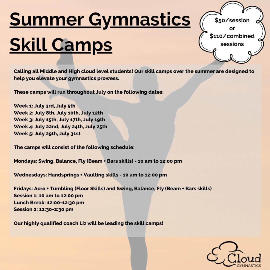 Our Summer Skill Camps Registration is NOW OPEN! #gymnasticscamp #kidsactivities #downtownsquamish