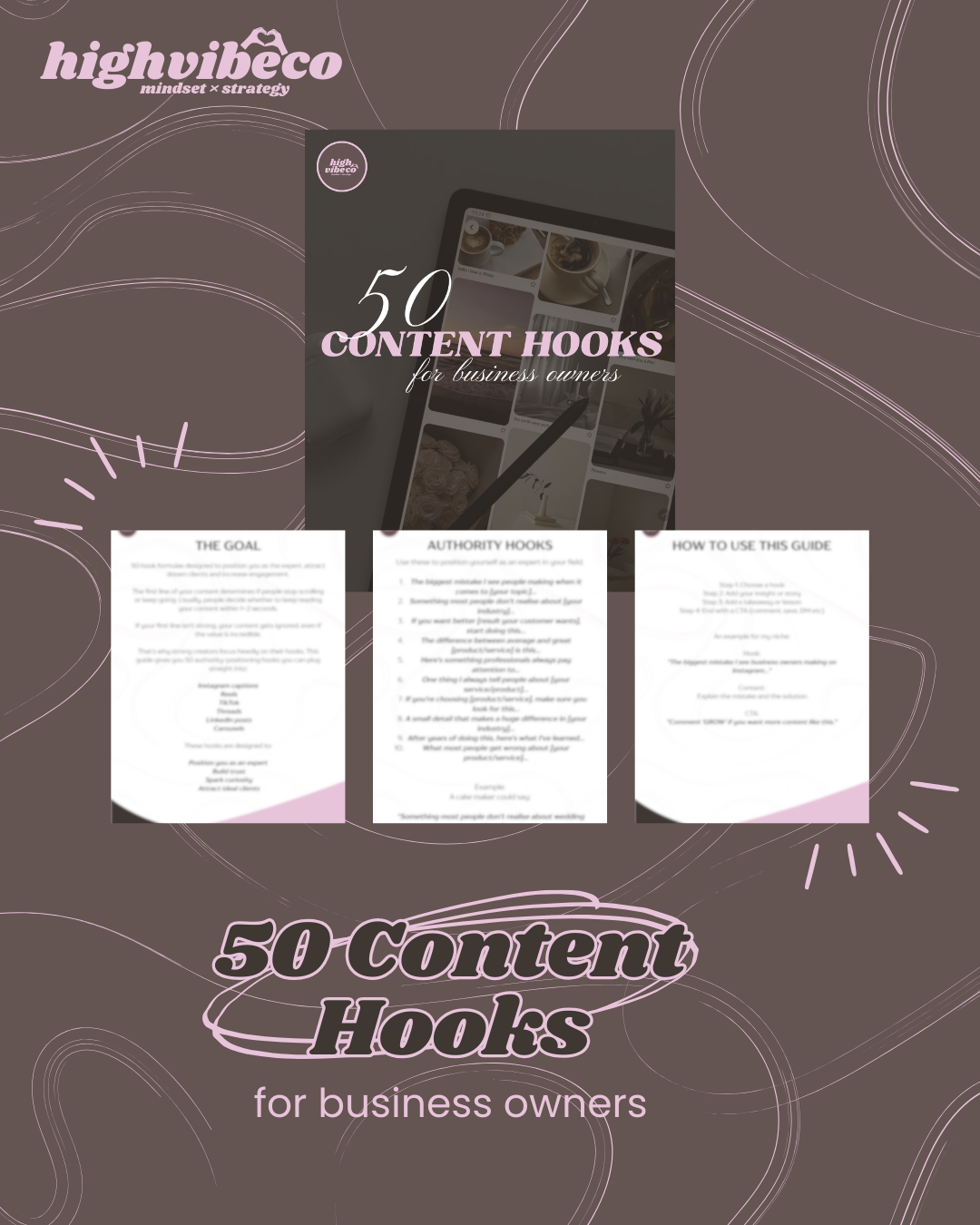 50 Content Hooks for Business Owners - 9 Pages
