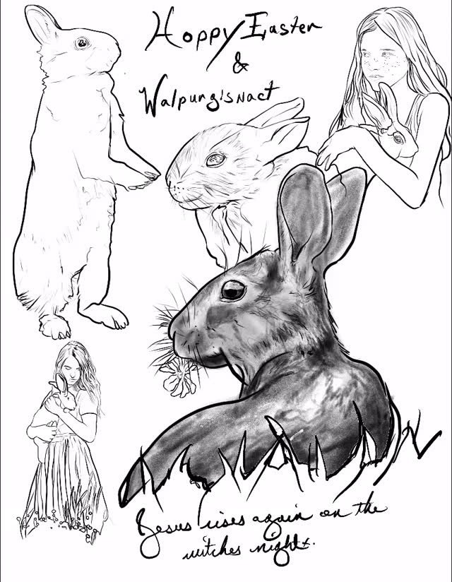 Overlapping holidays all get representation, but rabbits are beautiful rodents everyone should appreciate #happyholidays #easter #walpurgisnacht #420