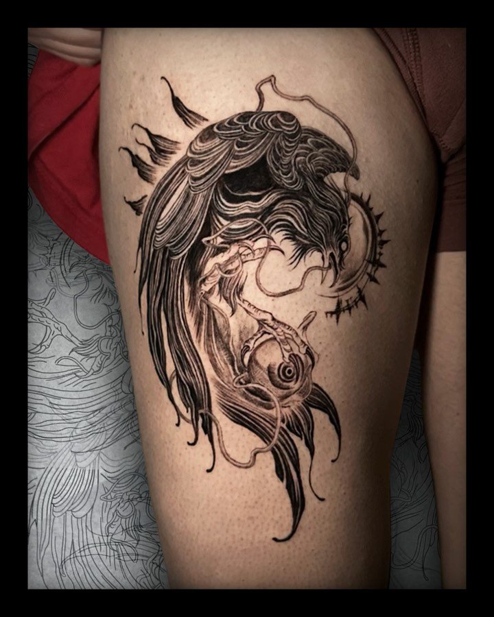 Odin's Raven #tattoo #raven #odinsravens #raventattoo #odintattoo #nordicmythology #norsemythology