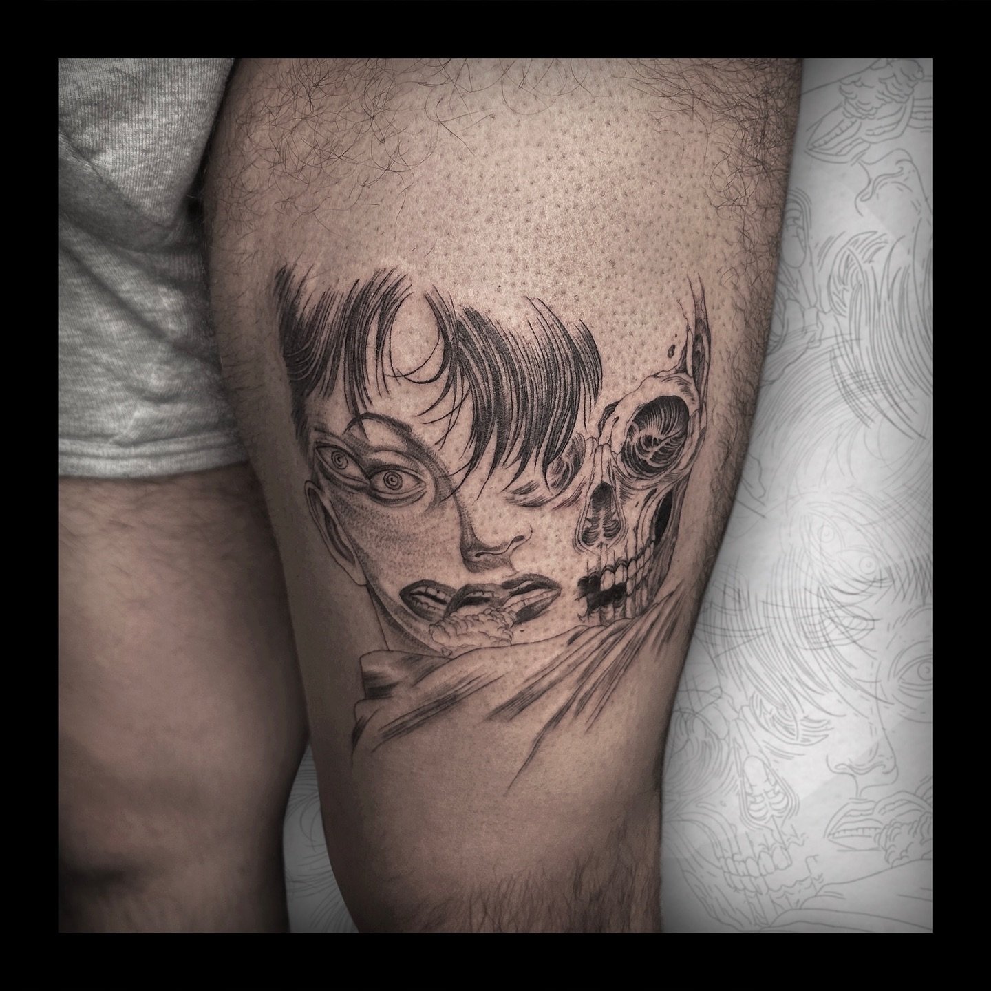 Reworked from Suehiro Maruo. Swipe for the original art this tattoo was based on!
