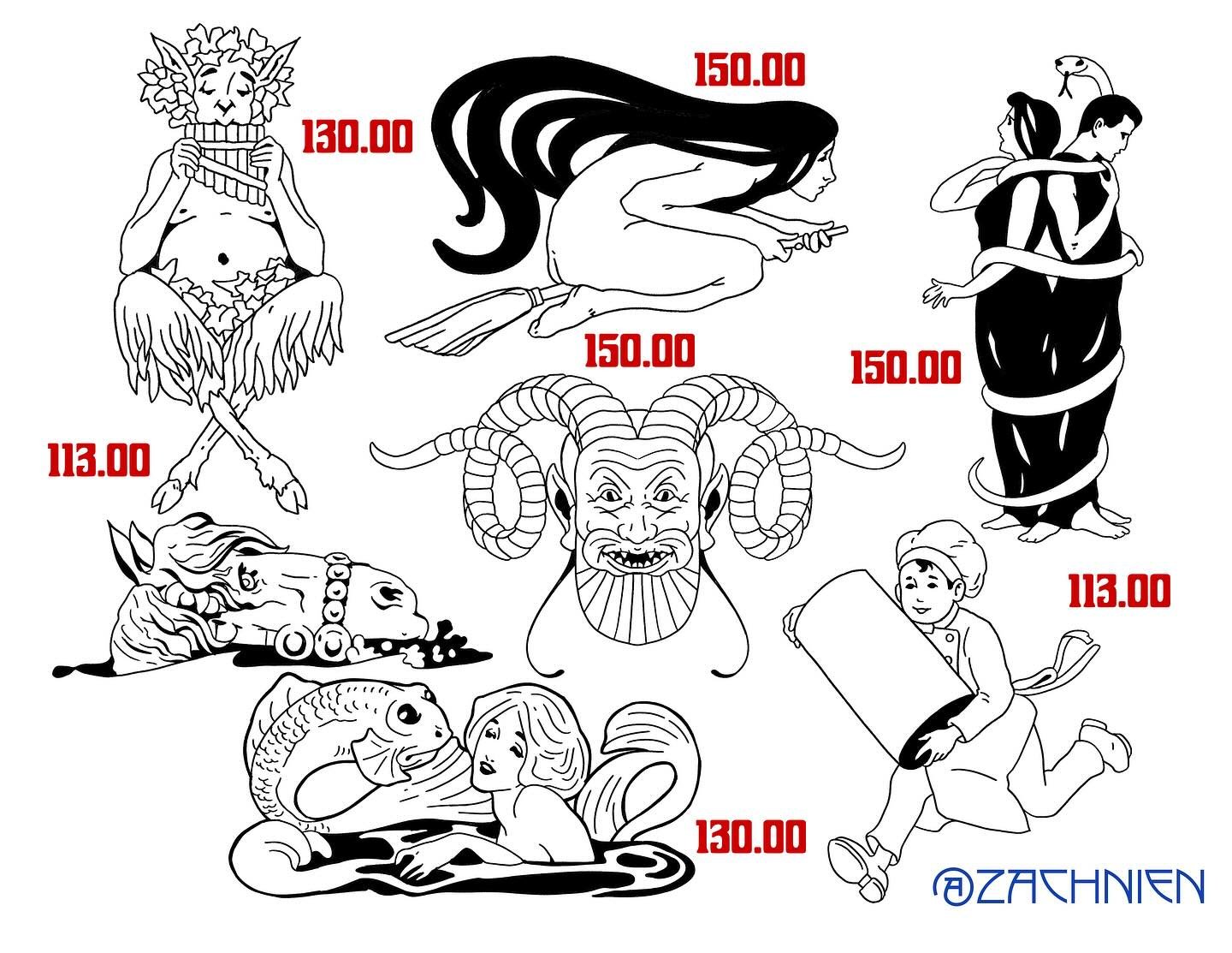 Hey everyone, here are the flash designs I’ll be contributing to our Friday the 13th (and Saturday the 14th) event @hereafterdenton ! It’s first come first serve, so I won’t be doing appointments. You’re more than welcome to r