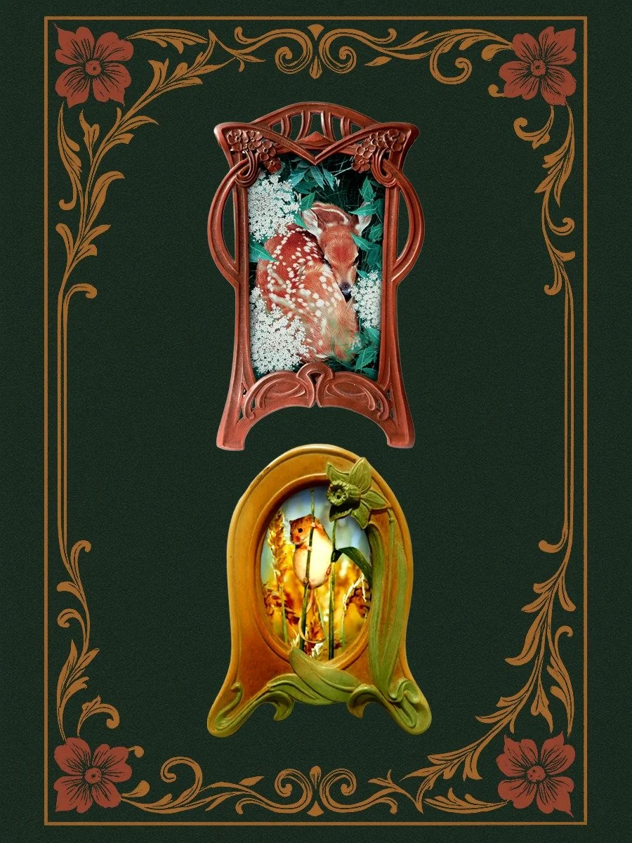 Some pre-drawn designs I have available. Once they're claimed, they're gone! (Might be a good opportunity for my bartering day on the 17th 😉)
I really enjoyed combining my love of art nouveau antiques and natural elements!
What do you think?
#dento