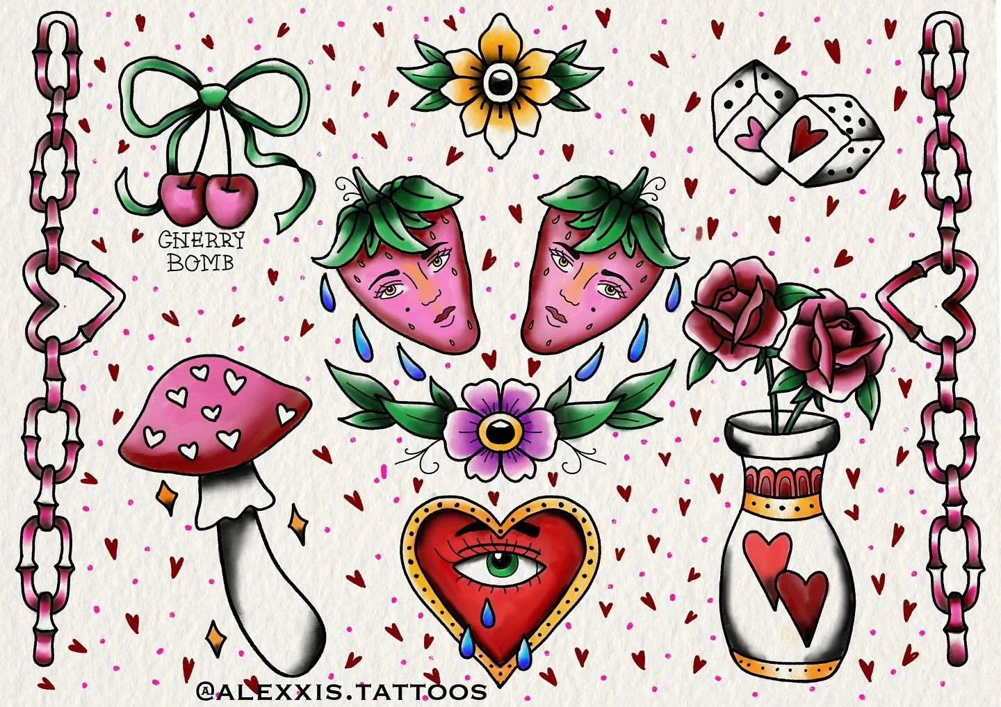 ✨girly trad✨ 
Enjoy 
DM for booking/pricing 

#tattoos #tattoo #tattooshop #tattooartist #tattooflash #americantraditional #americantraditionaltattoo #dfw #denton #dallasmetro #northtexas #ntx
