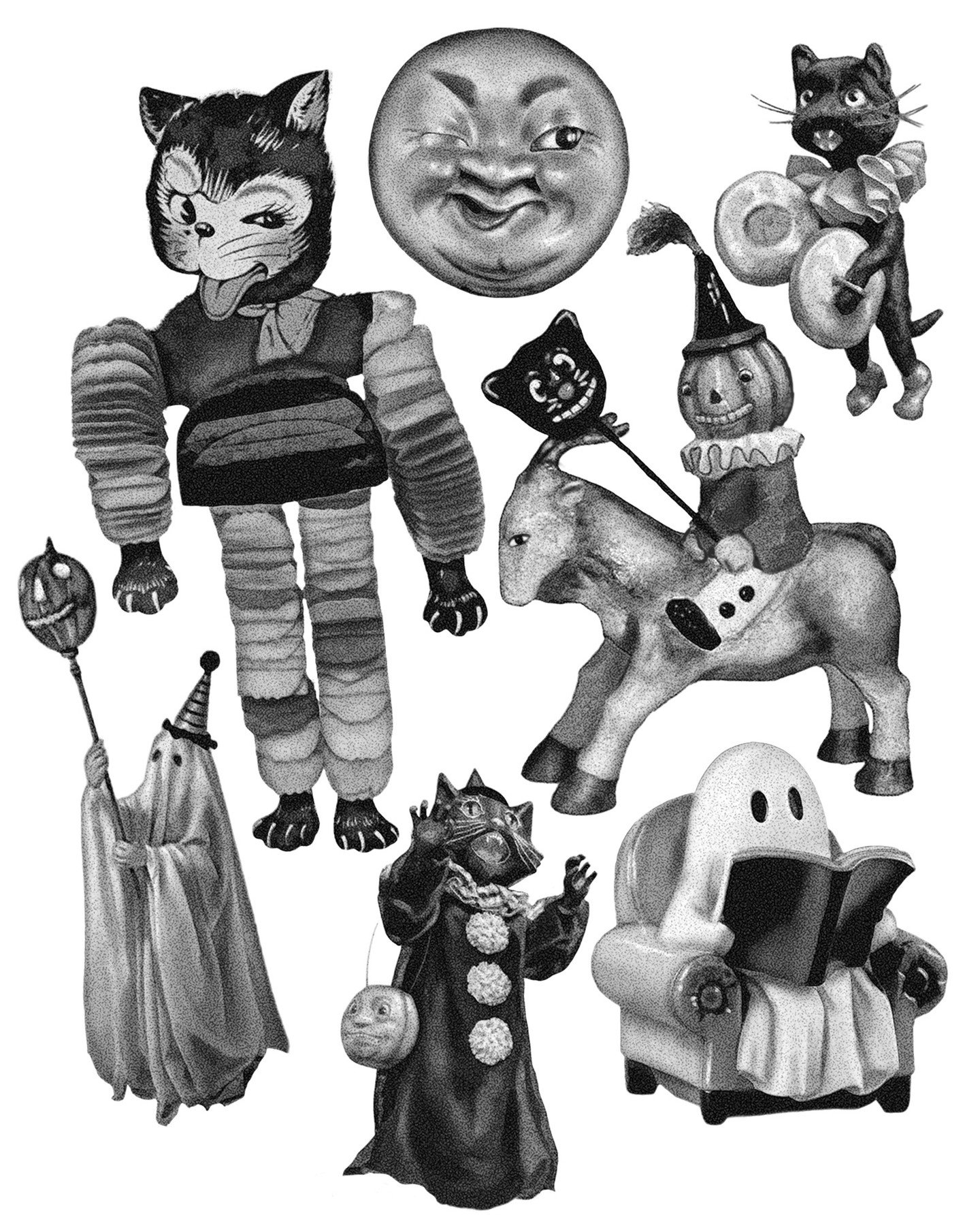 Here's another sheet of flash I'm offering at lower rates for the season! This flash sheet is based on antique and vintage decorations I found while doing research for some handmade decorations I'm doing this year! I love the eccentricity of the olde