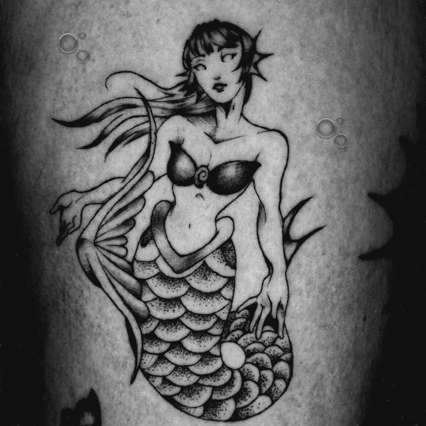 HAPPY MERMAY june ( kinda) get a mermaid tattoo from Me &amp; i&rsquo;ll love you deeply forever seriously I&rsquo;m gonna keep a notebook of my mermaid clients so I can give yall special discounts + deals fr 
U never work a day in your life when you