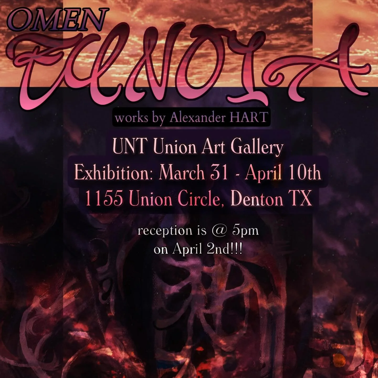 hey!! my first solo art exhibition is up in the union gallery till the tenth!!! pls come check it out. there&rsquo;s a little book where you can write your thoughts

super grateful to the unt union for this opportunity!! 

tell ur friends