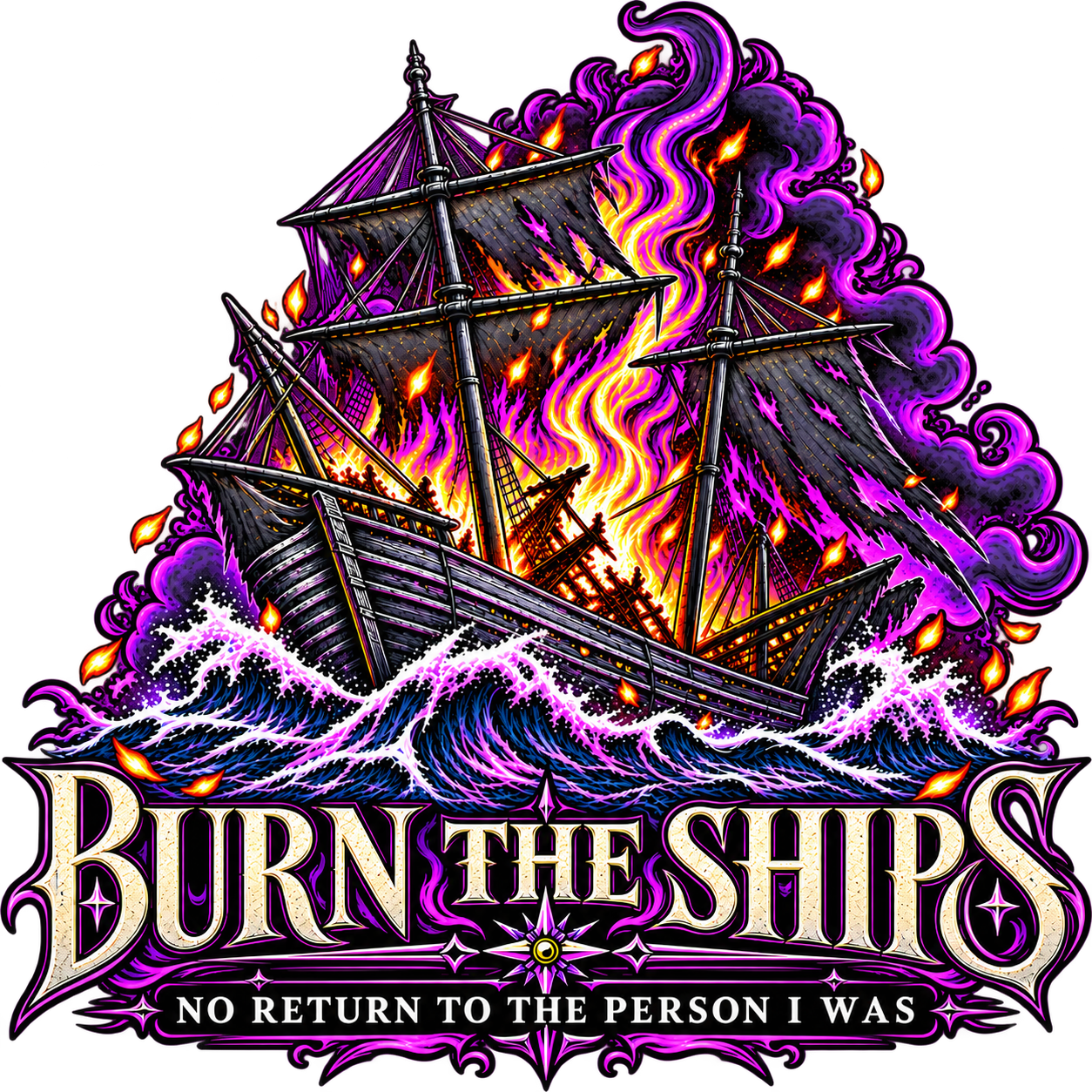 Burn The Ships- No Going Back Unisex Premium Sweatshirt