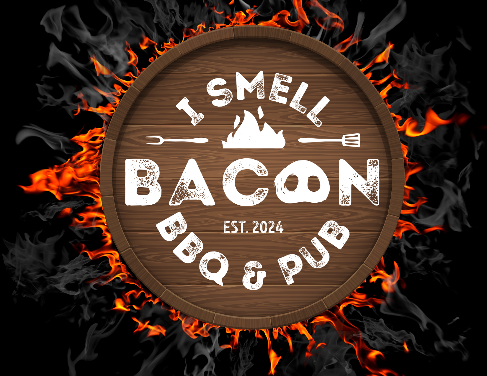 I Smell Bacon & BBQ logo.
