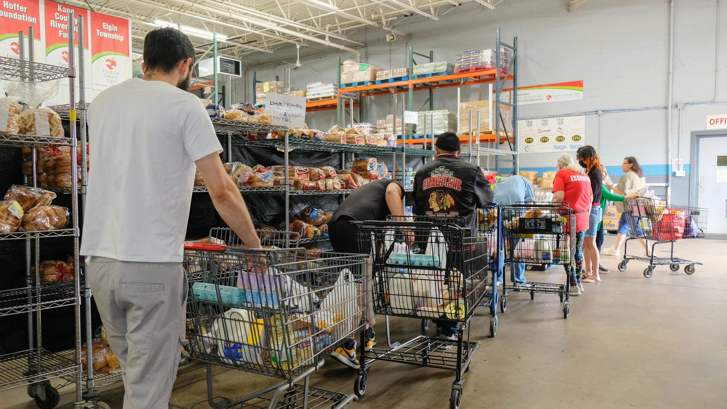 Able-Bodied Adults Without Dependents (ABAWDs) shopping at Food for Greater Elgin's food pantry.