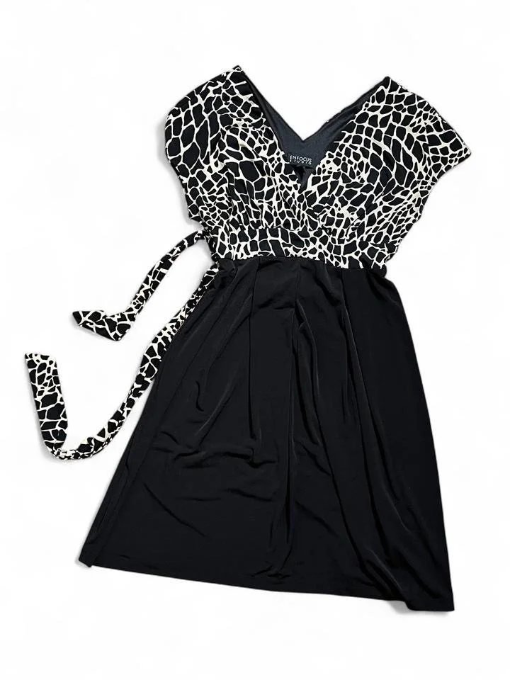 Tan & black giraffe mini dress