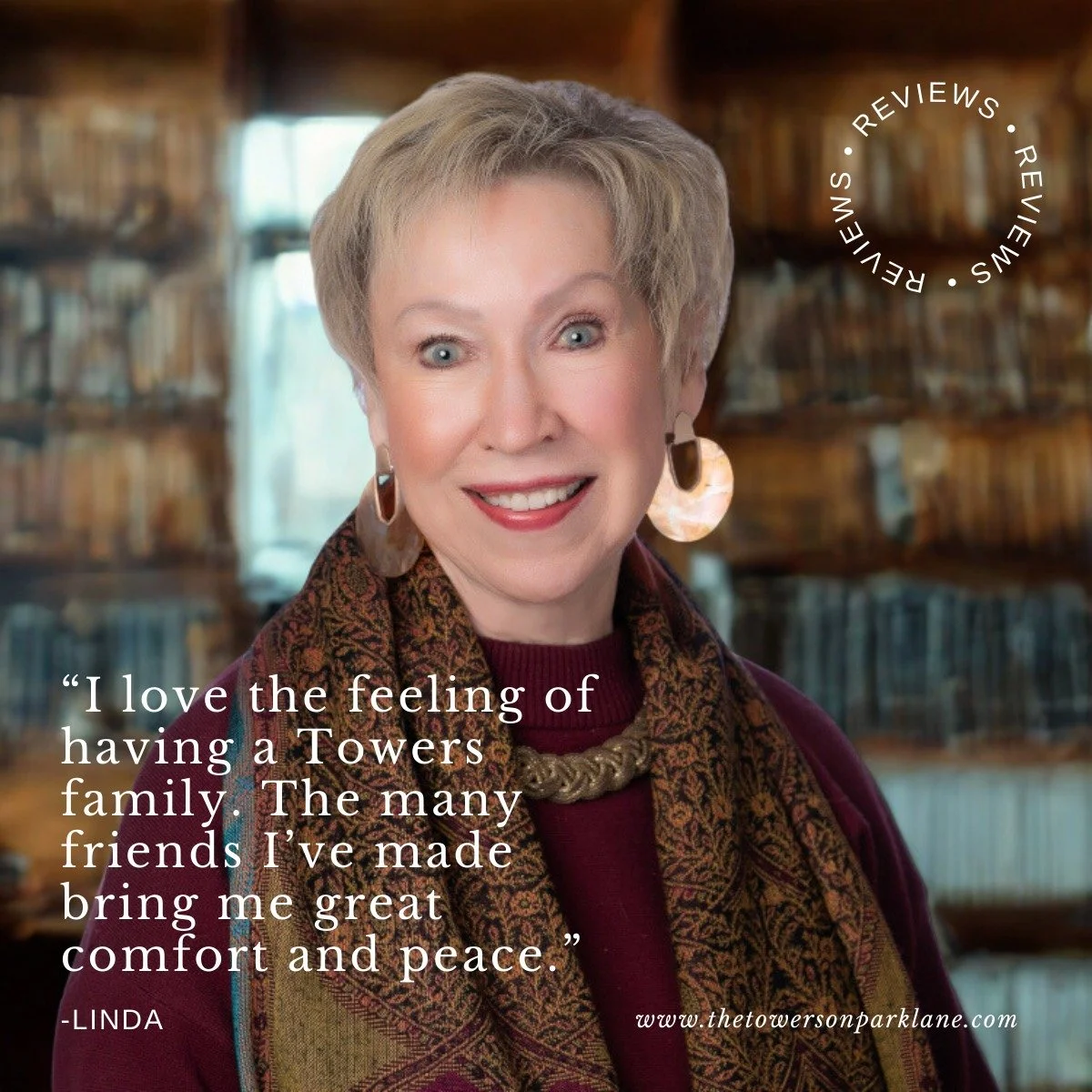 Linda joined our community in 2025, and we couldn't be happier to see her thrive at the Towers. The joy and friendship she gives to others is truly inspiring. 

#elevateyoureveryday #alamoheights #seniorliving #independentliving