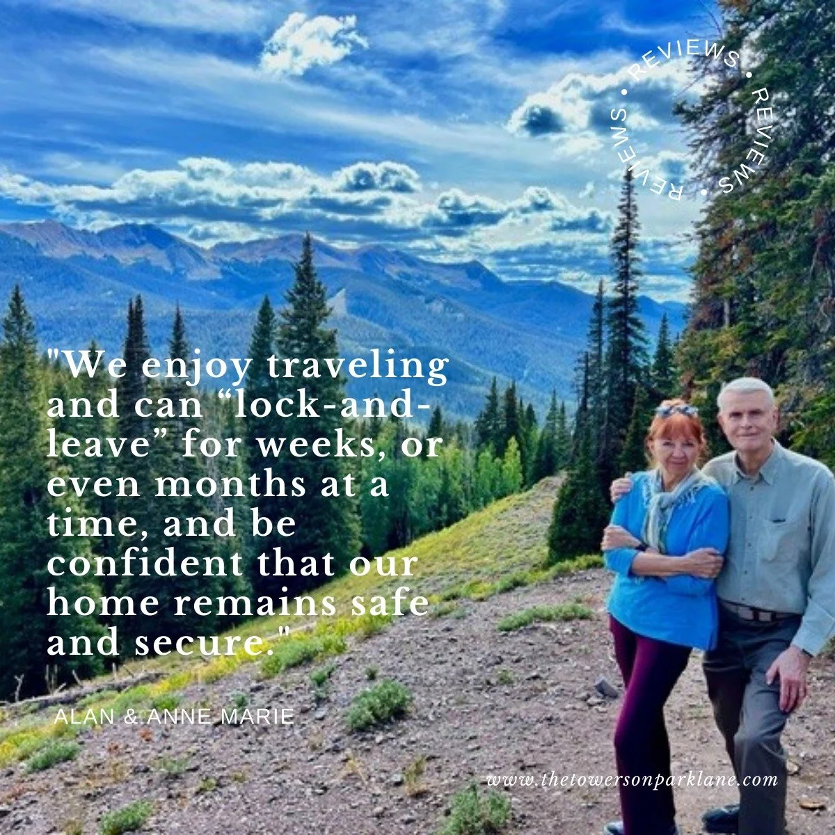 Peace of mind while traveling is an incredible feeling, and coming home to a community of friends is just as nice. Thank you Alan and Anne Marie for the wonderful review.