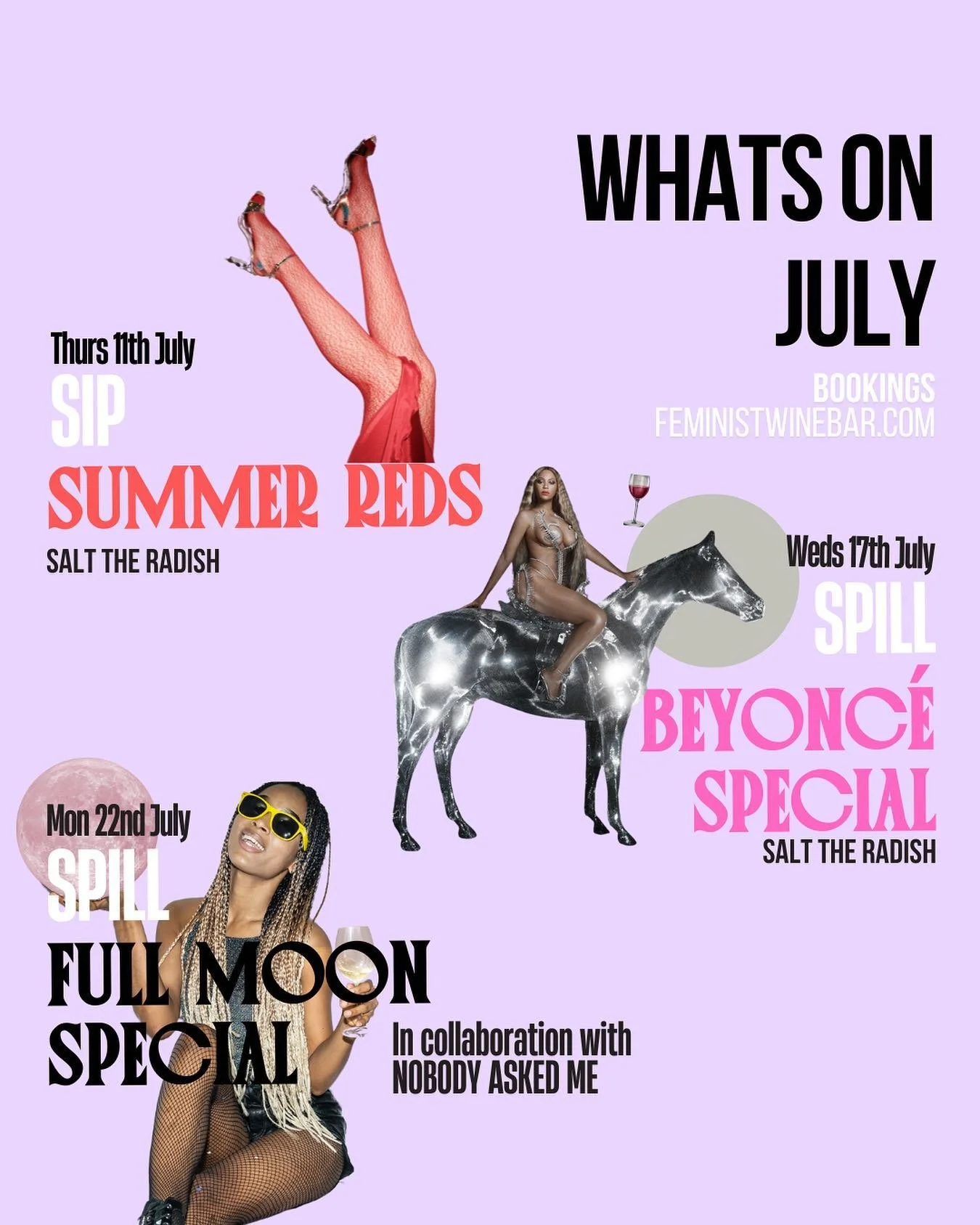 July is looking ❤️🪩🌕
We’ve got 3 more fun events for you this mnonth!
❤️ SIP: Summer Reds - Thurs 11th July
Think lots of bright fruits, some chilled (some not!) maybe even a few bubbles too!
SIP 🍷 is our super accessible tasting night -